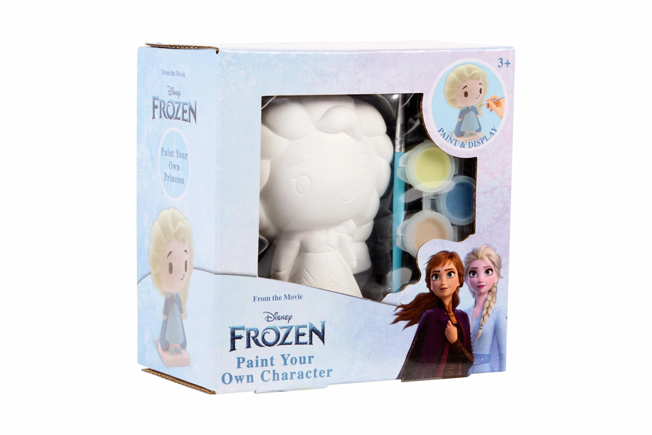 Disney Frozen Elsa zestaw do malowania | figurka gipsowa do malowania dla dzieci | kreatywny zestaw do majsterkowania z farbami i pędzlami | pomysł na prezent "zrób to sam" od 3 lat | oficjalny