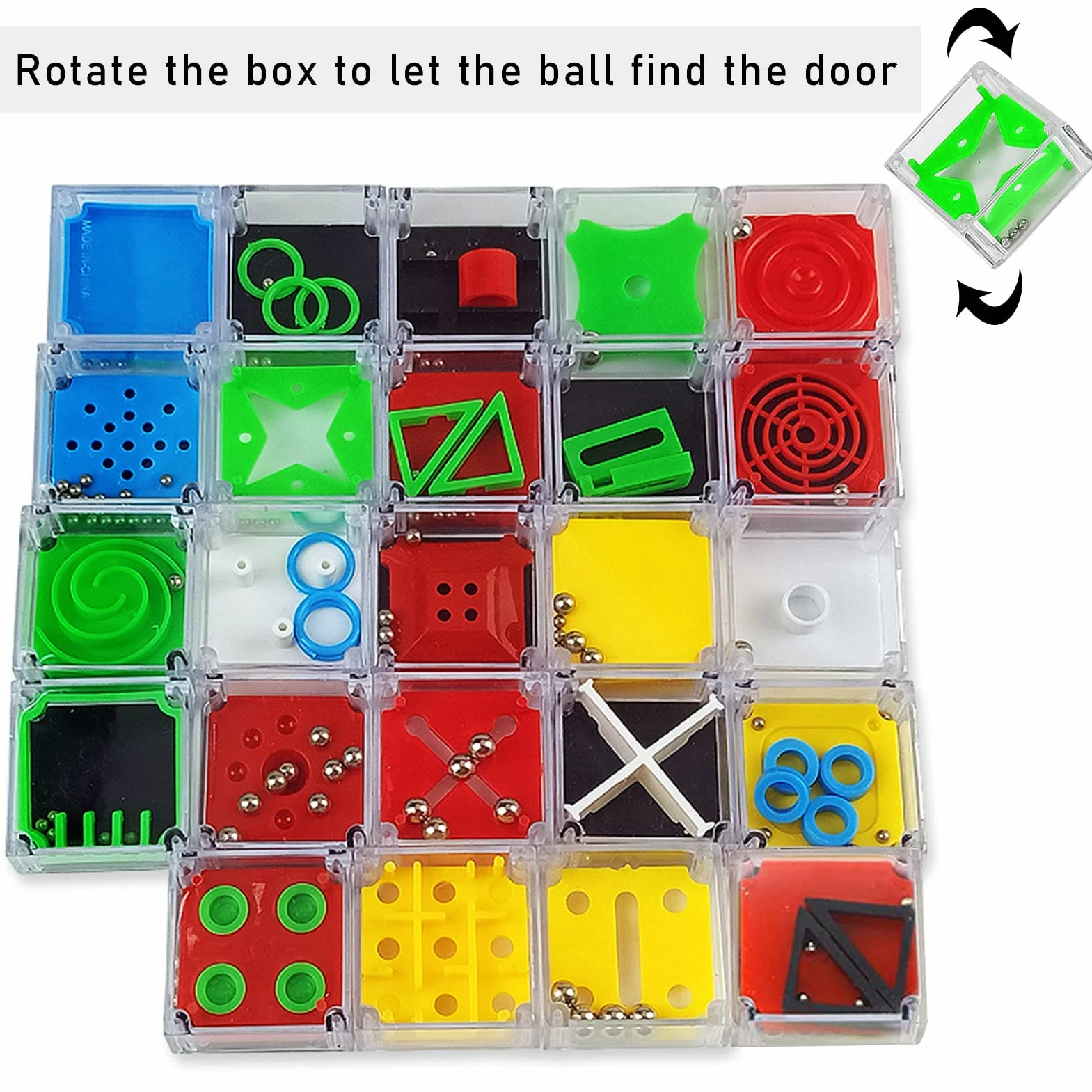 Mini Puzzle Games - 24-częściowy labirynt kostki 3D, gra zręcznościowa, łamigłówki i zabawki edukacyjne dla dorosłych i dzieci