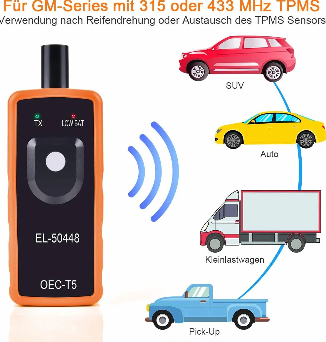 RDKS urządzenie do nauki TPMS Relearn Tool system monitorowania ciśnienia w oponach czujnik ciśnienia w oponach Tyre Valve Activator (EL-50448 do Opel GM Series Vehicle 2006-2020)
