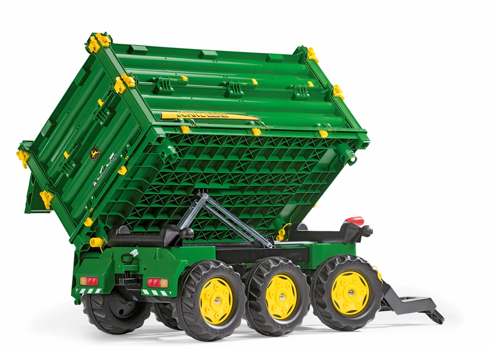 Rolly Toys rollyMulti Trailer John Deere Kipper (wywrotka trójstronna z korbą gwintowaną, sprzęgłem tylnym) 125043