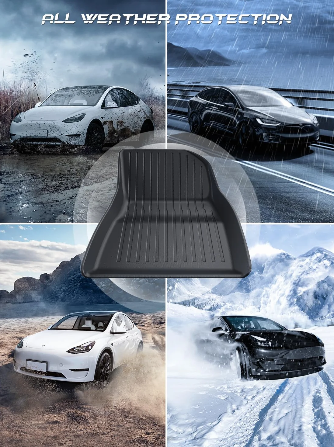Tesla Model 3 2024 Tylna Mata Bagażnika, Tesla Model 3 Highland TPE Mata Ochronna Przedziału Bagażowego, Antypoślizgowa i Wodoodporna Taca Bagażnika, Czarny
