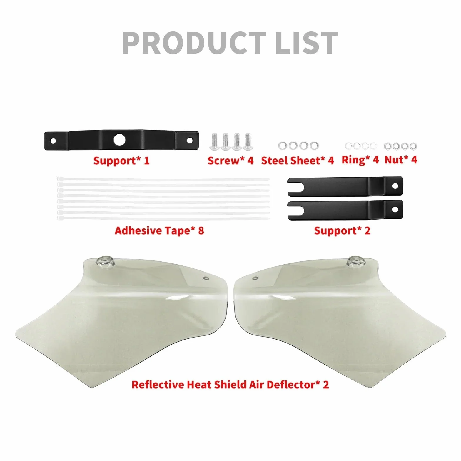 Deflektor motocyklowy Saddle Air Heat ShieldsAB Reflective do Harley Softail Breakout Fat Boy HeritageDeluxeFLHC00-2017 Przednia szyba motocyklowa(Air Deflector A)