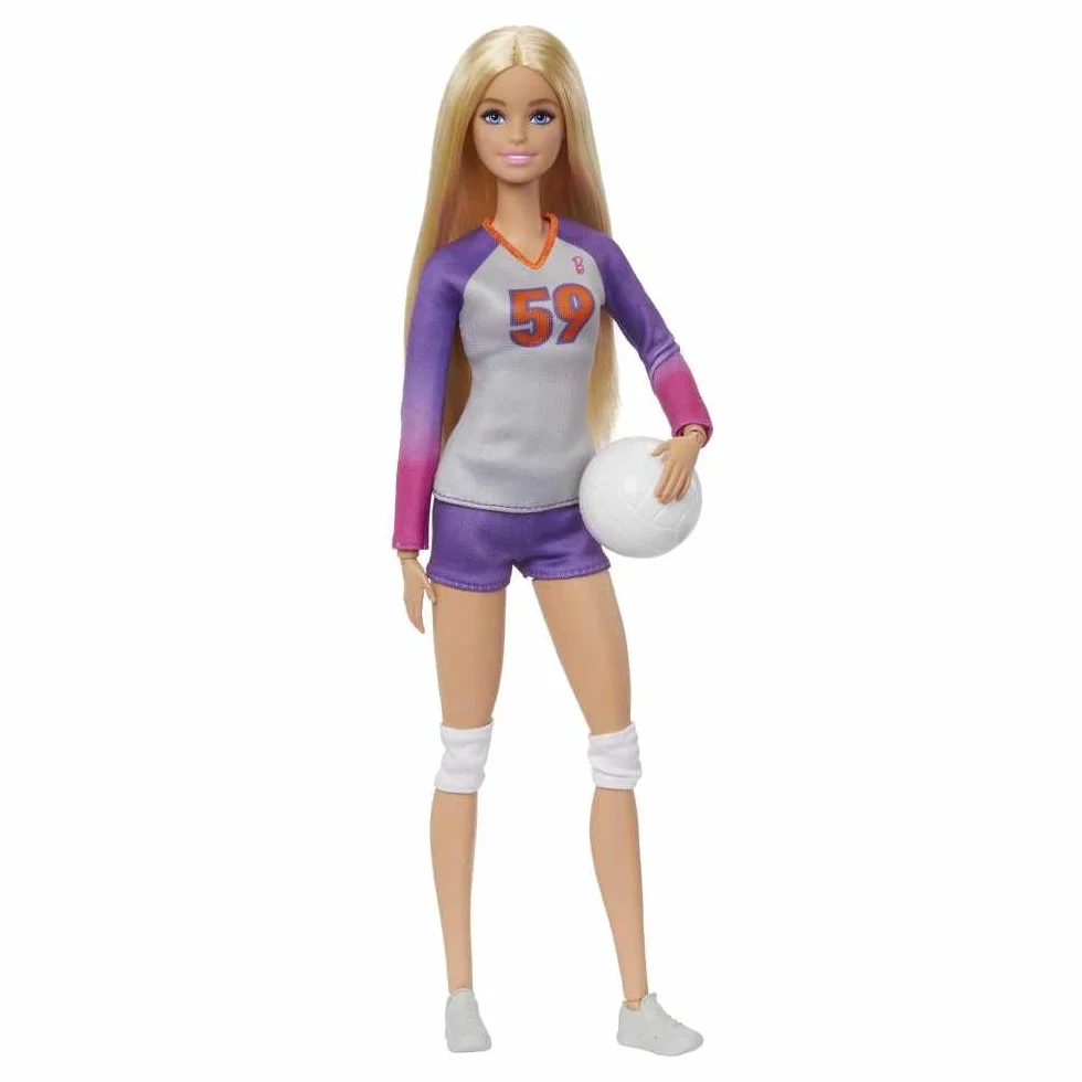 Barbie Made to Move Linia Kariera Siatkarka Lalka ze strojem sportowym i piłką, HKT72