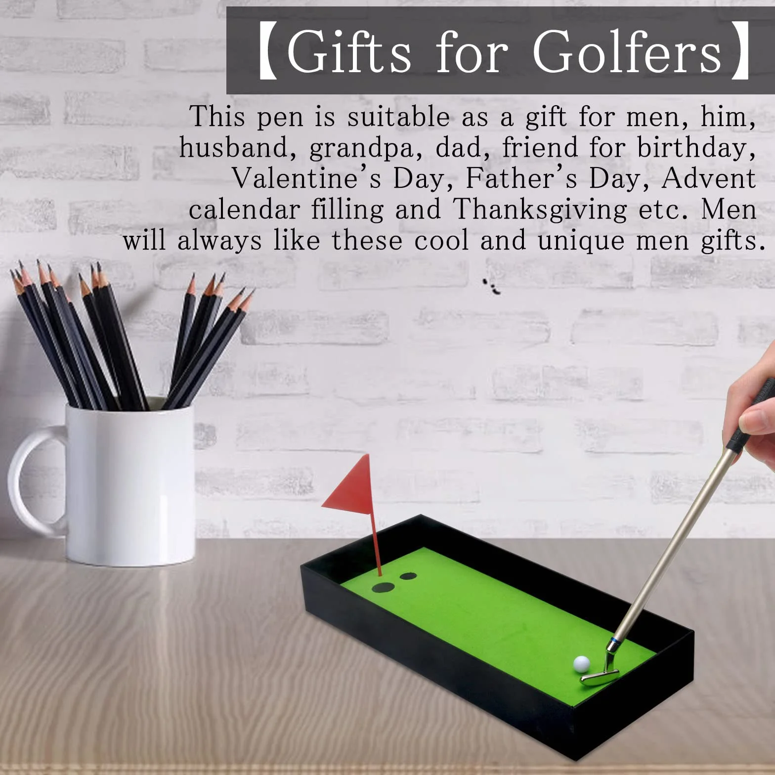 HENGBIRD 3-częściowy zestaw długopisów w stylu gry w golfa, zestaw upominkowy do klubów golfowych, prezenty dla mężczyzn, prezenty golfowe, mini prezenty, małe prezenty, spersonalizowane
