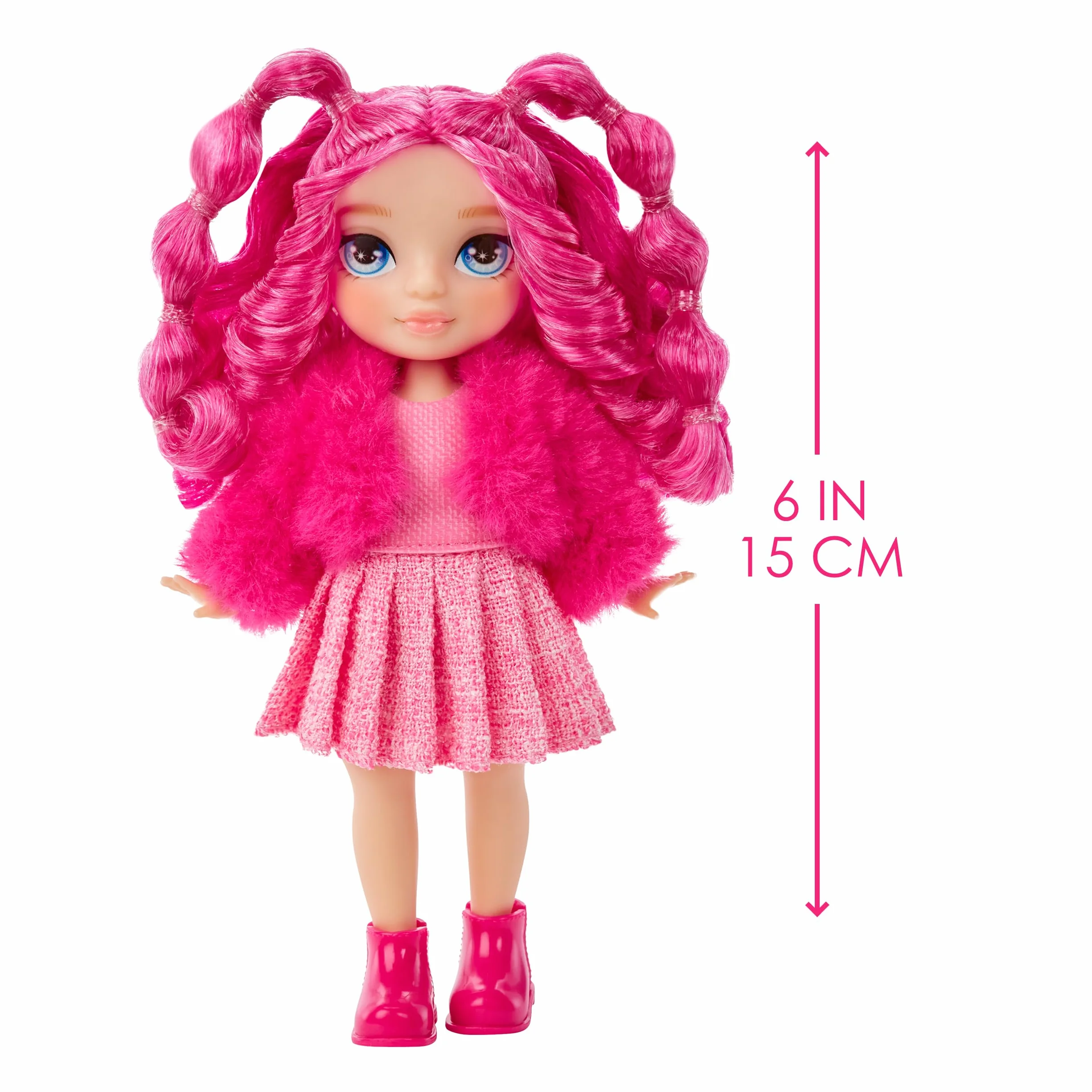 Rainbow High Littles - Magenta Monroe - Mała, Przegubowa Modna Lalka - 14 cm Różowa Lalka z Torebką i Magicznym Kotkiem - Odpowiednia dla Dzieci i Kolekcjonerów