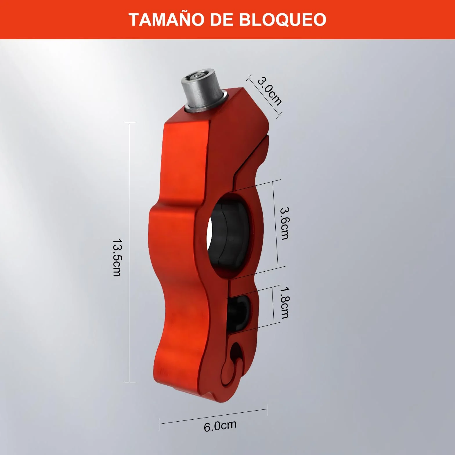 Heavy Duty Motorcycle Lock, Alloy Aluminum Anti-Theft, One Touch Lock Clip for Motorbikes, Scooters, Off-road, Red