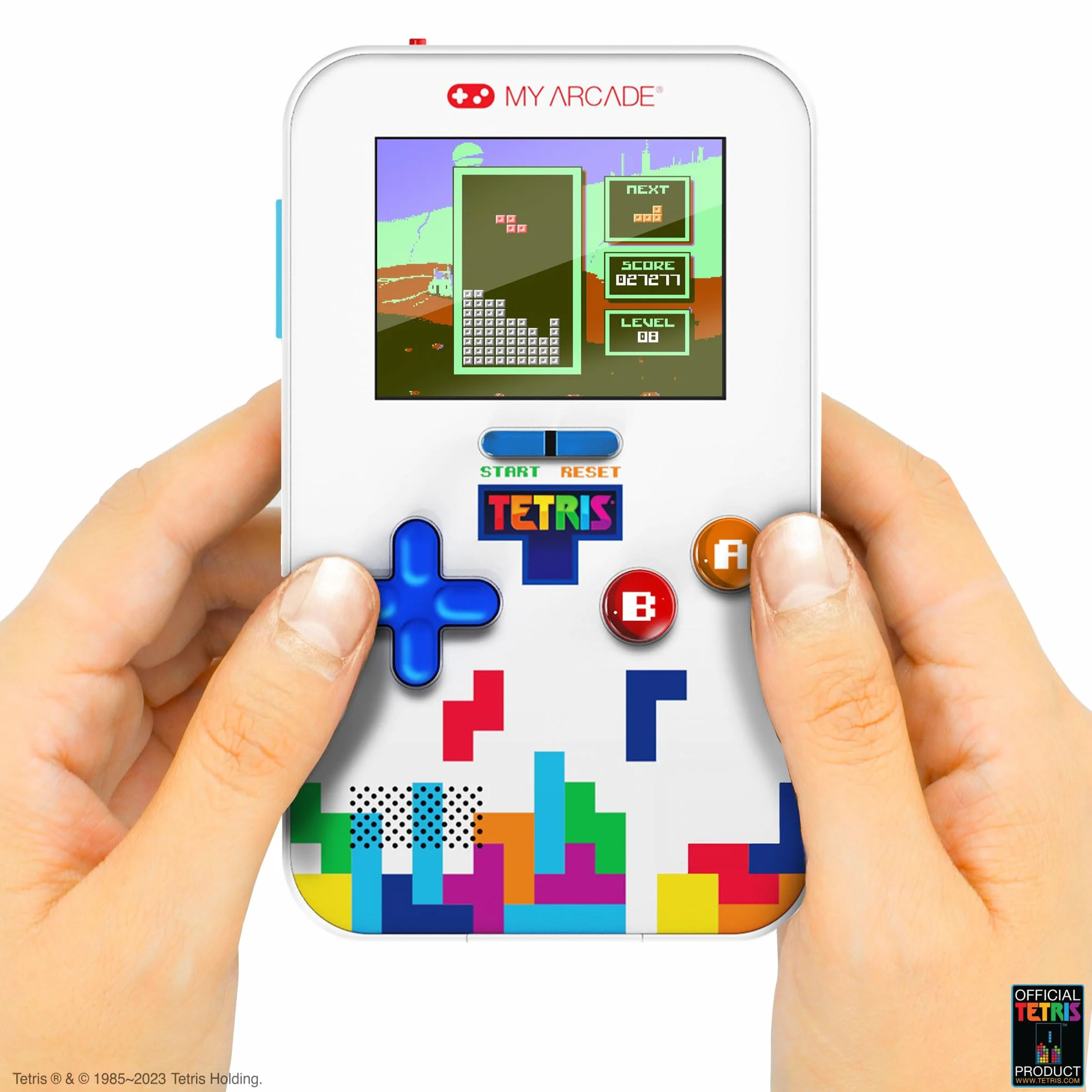 My Arcade Tetris Go Gamer: Retro gra wideo, ręczna konsola Tetris z 301 grami dla dzieci i dorosłych, ekran 2,5 cala