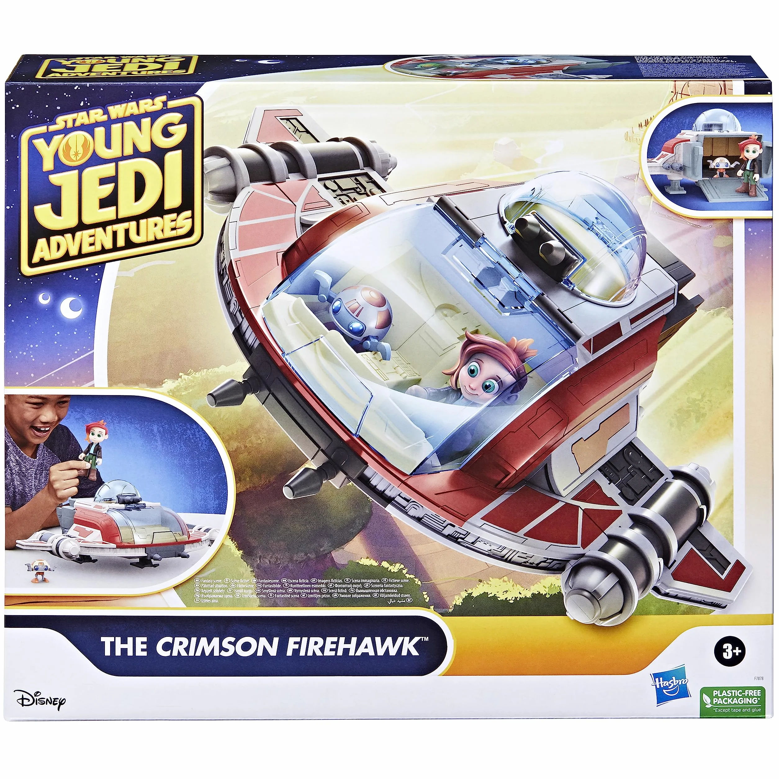 Star Wars Hasbro The Crimson Firehawk statek 43 cm z 2 figurkami, zabawka dla chłopców i dziewcząt