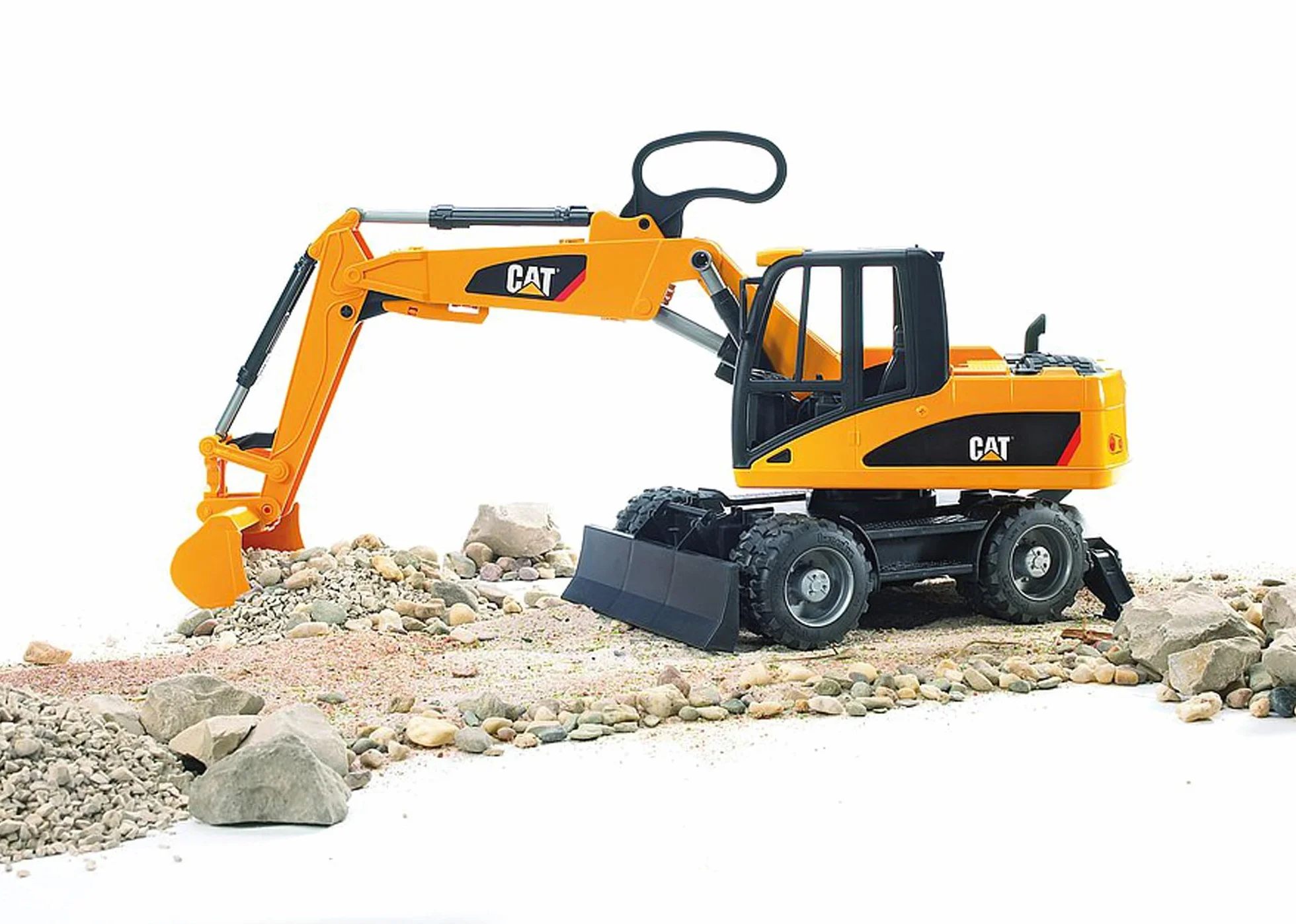 bruder 02445 - Koparka kołowa Cat - 1:16 Plac budowy, Pojazd budowlany, Koparka łyżkowa, Robotnik, Świat, Maszyna budowlana, Zabawka