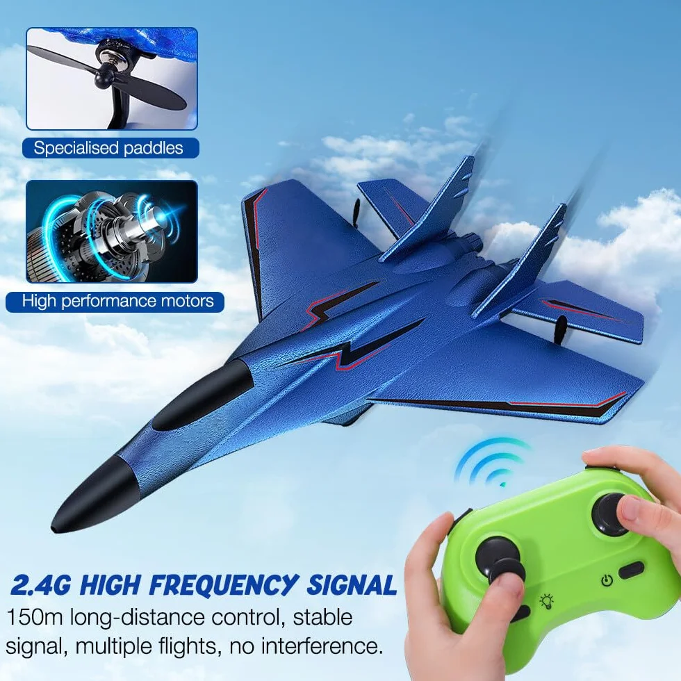 Samolot RC 2CH zdalnie sterowany z 2,4 GHz, światło LED, pilot zdalnego sterowania, zabawka do styropianu i ładowanie przez USB