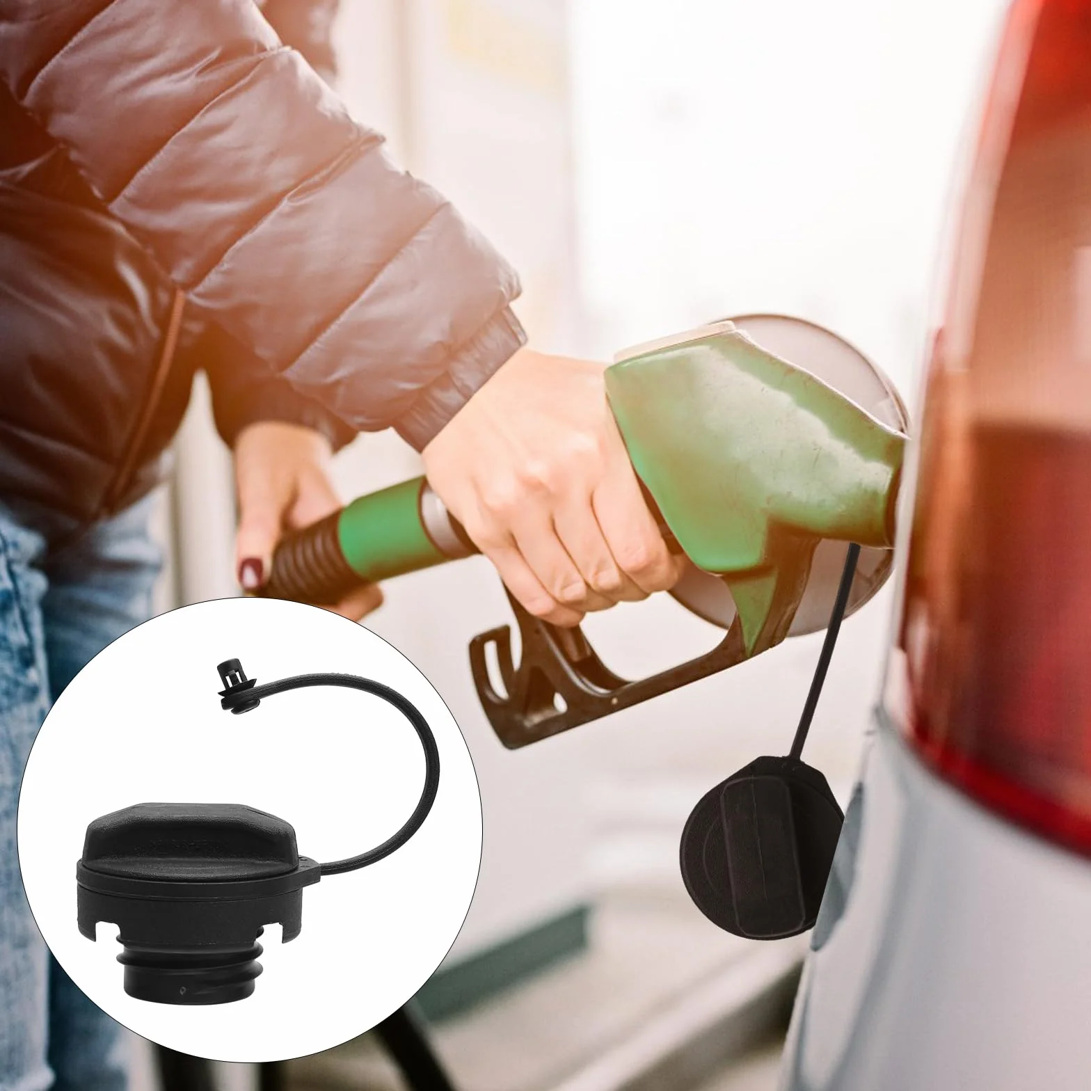 Korek wlewu paliwa, kompatybilny z VW Pol Golf 2, 3, 4, Jetta, Passat B3, B4, B5, Audi A1, A2, A3, A4, A6, A8, uniwersalna pokrywa wlewu paliwa z taśmą mocującą, pokrywa zbiornika paliwa zamiennik