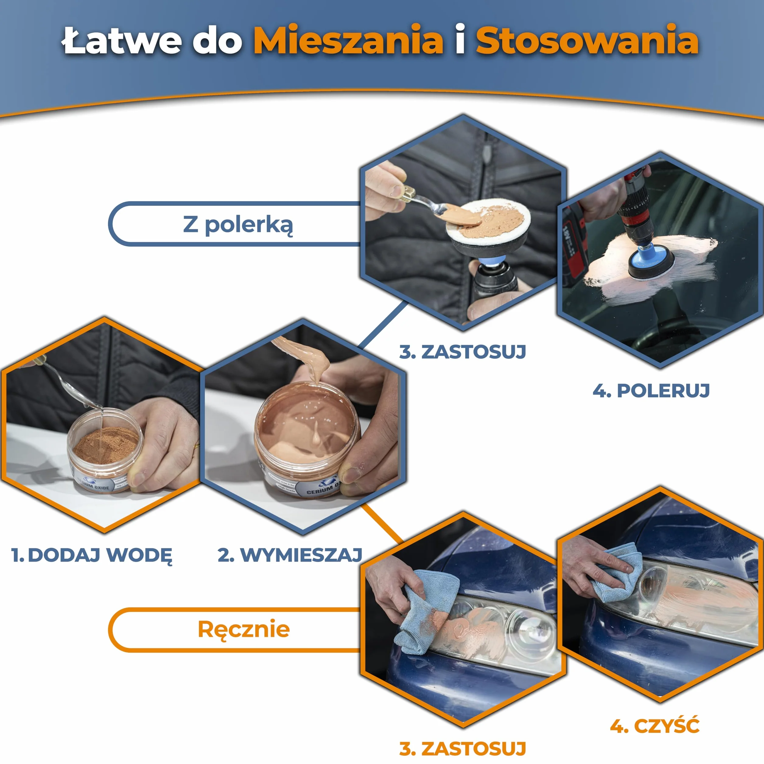 Glass Polish 90006 Tlenek ceru wysokiej jakości proszek do polerowania szkła - TREO 85% - 3,5 mikrona - 50 gramów