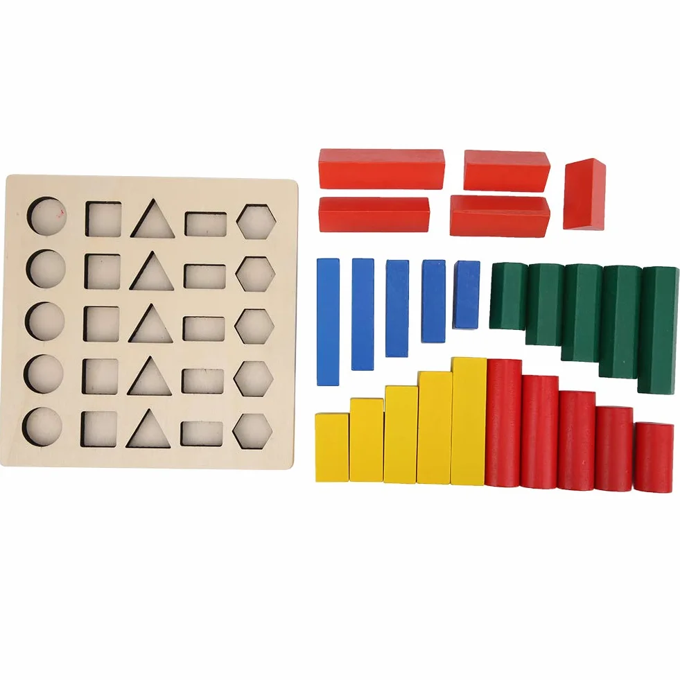 Klocki, Poznawanie Kształtów Kolorów Drewniane Dziecięce Klocki Geometryczne Gra Edukacyjna Zabawka do Wczesnej Nauki