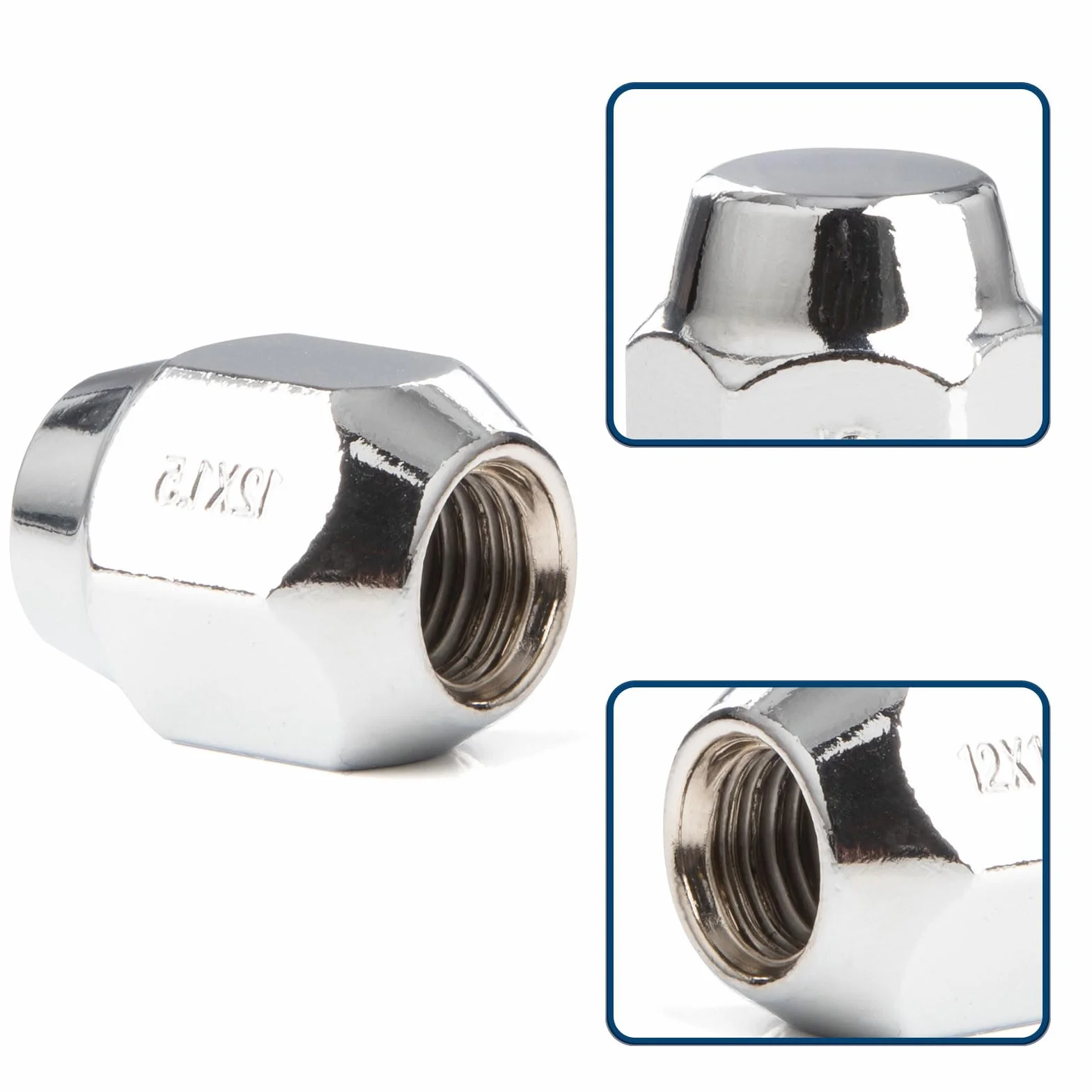 Nakrętki do kół M12 x 1,5 x 27 mm taśma stożkowa SW21 kompatybilne z Hyundai, KIA, Mazda