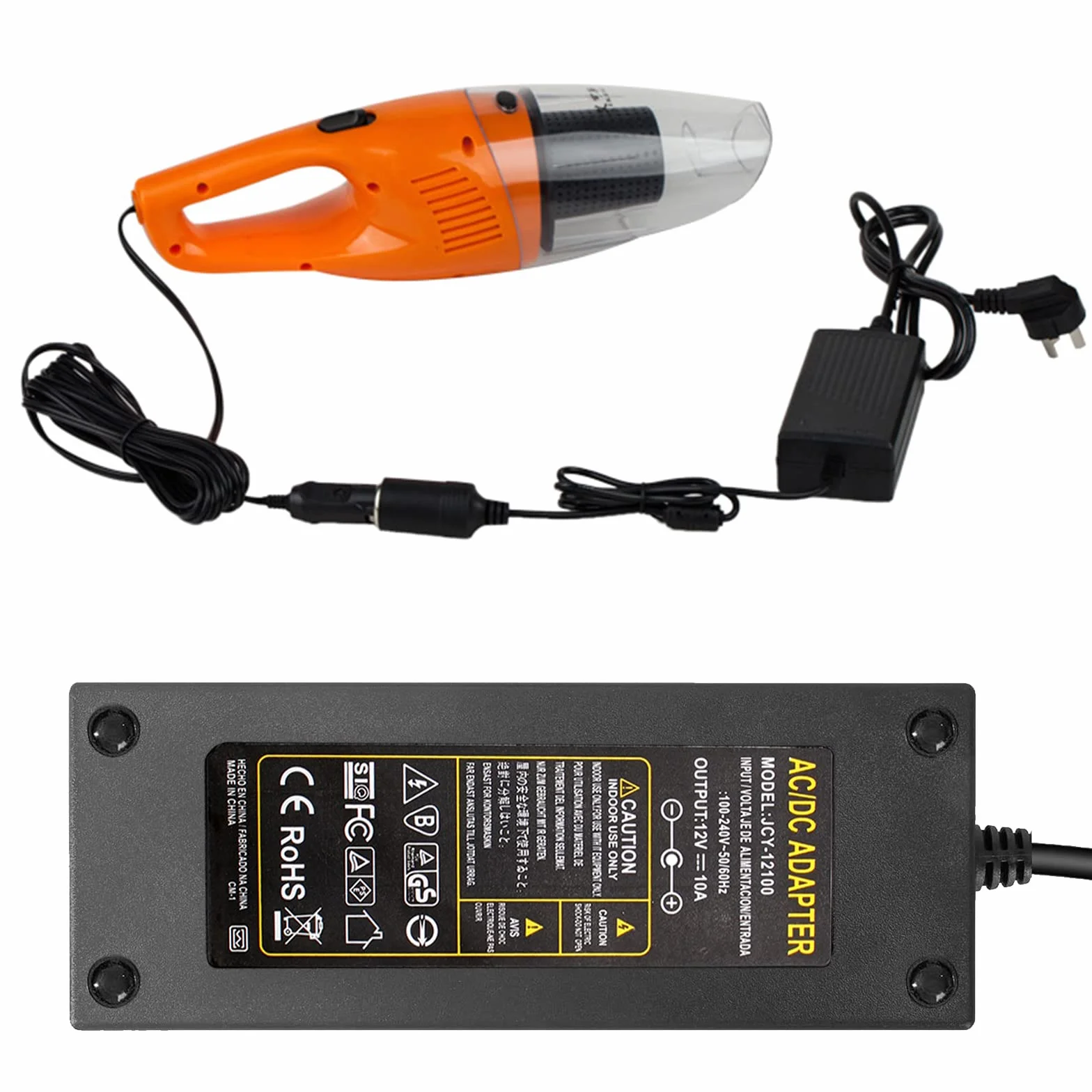10 A 120 W AC na DC Adapter, Zasilacz samochodowy, Zasilacz do zapalniczki samochodowej, 110-240 V, konwerter sieciowy z zapalniczką, do lodówki samochodowej, inflatora