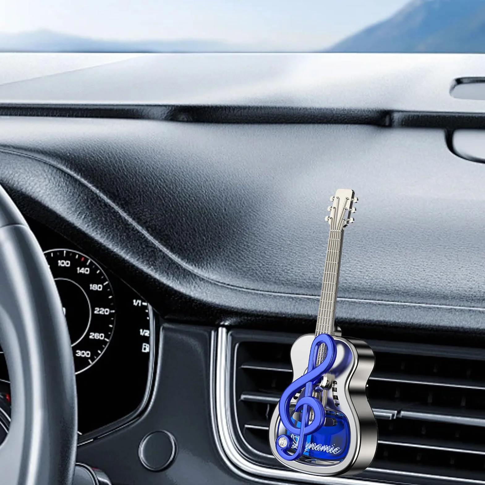 Guitar Shape Car Air Freshener Vent Clip Long Lasting Fragrance Dispenser ABS Metal
