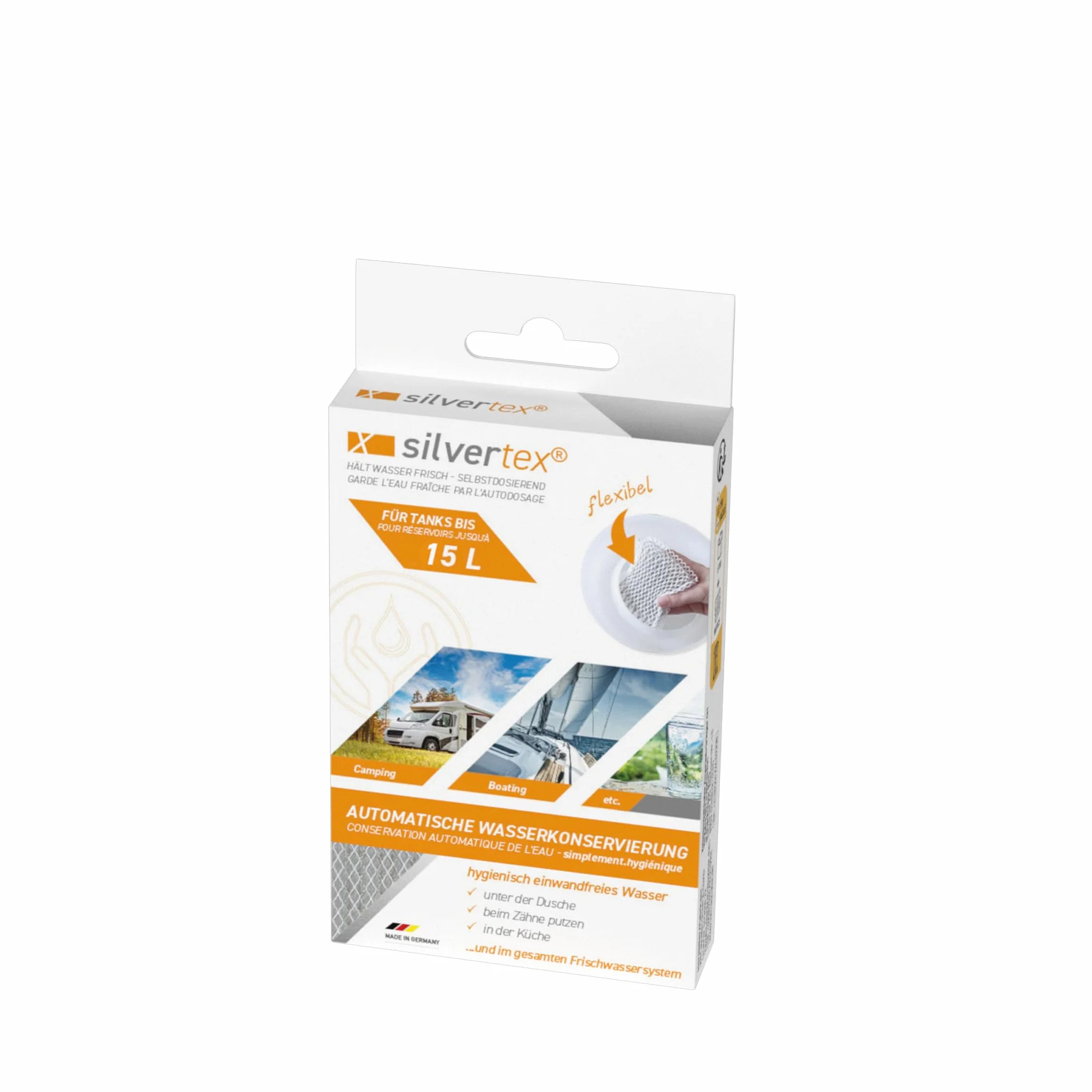 WM aquatec Silvertex automatyczna konserwacja wody do przyczep kempingowych i łodzi