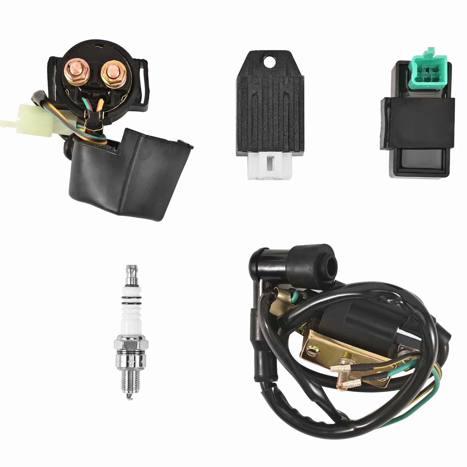 Przekaźnik cewka zapłonowa 5 pinów CDI Box Rectifier świeca zapłonowa do 50cc-125cc ATV Pit Dirt Bike Go Kart
