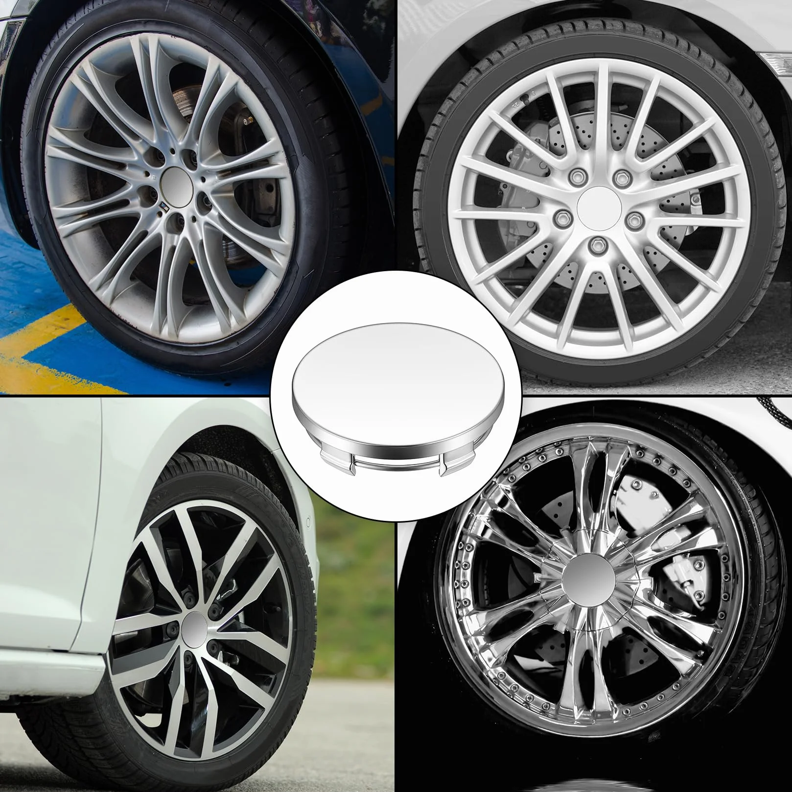 Uniwersalne Dekielki do Felg 60mm ABS VW BMW Mercedes Audi Zestaw 4 szt.