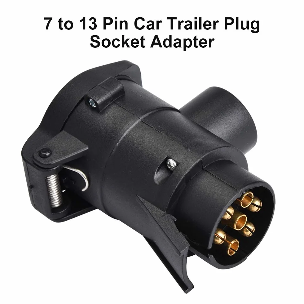 Adapter do przyczepy 7 na 13 pinów, konwerter gniazda 12V, złącze holownicze