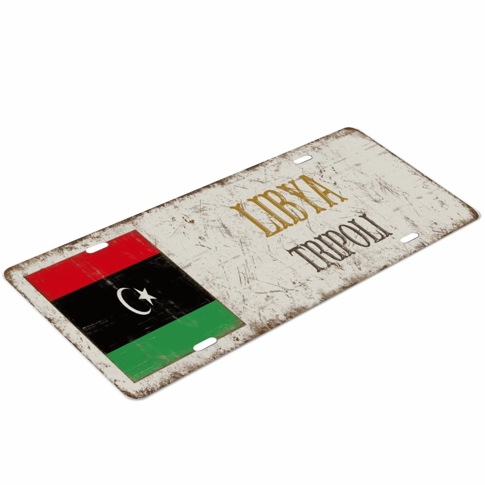 Tablica rejestracyjna Libia 15 x 30 cm nierdzewna metalowa flaga narodowa aluminium