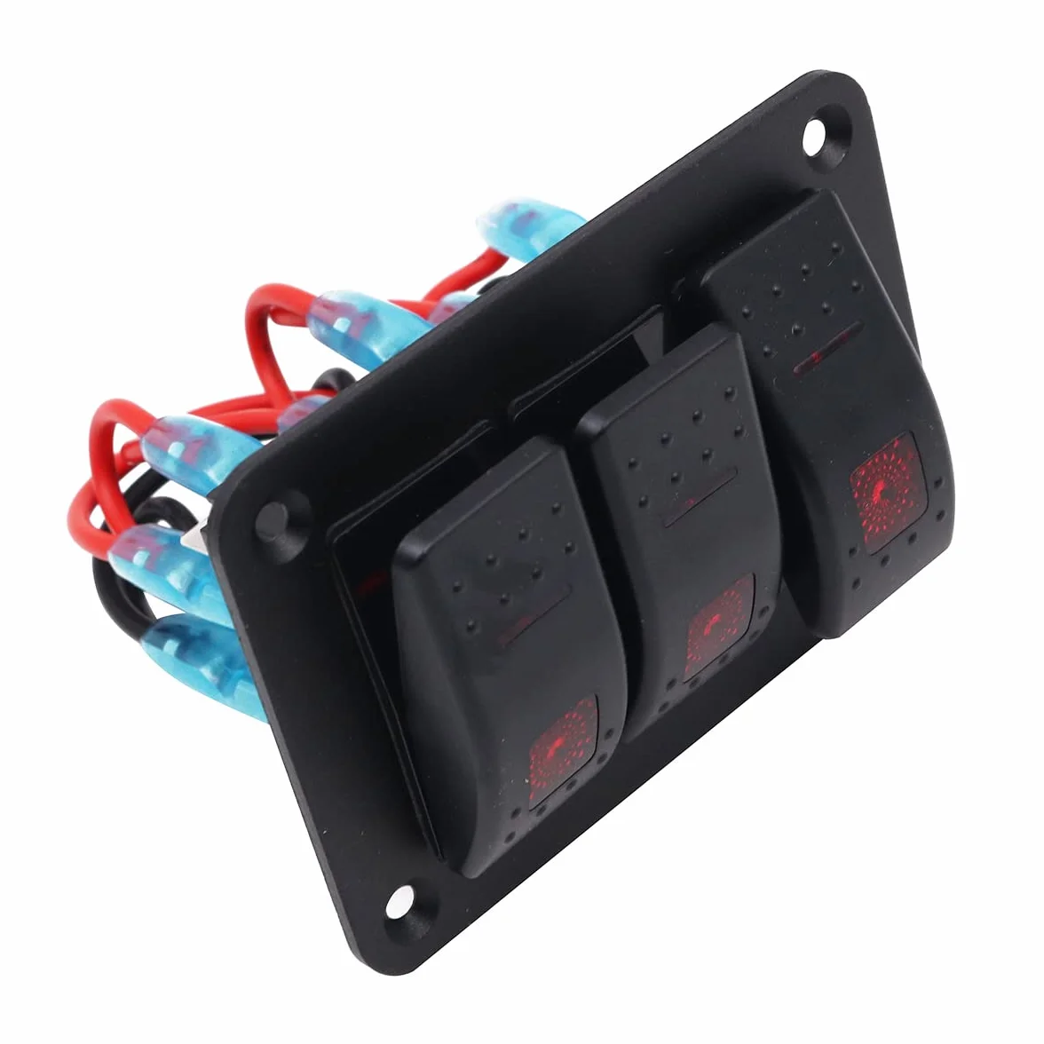 Aluminiowy panel sterowania 12 v/24v 3 pozycje ON/OFF Przełącz przełącznik wodoodporny panel przełącznika Rocker z czerwonym światłem LED do przyczep kempingowych przyczep kempingowych