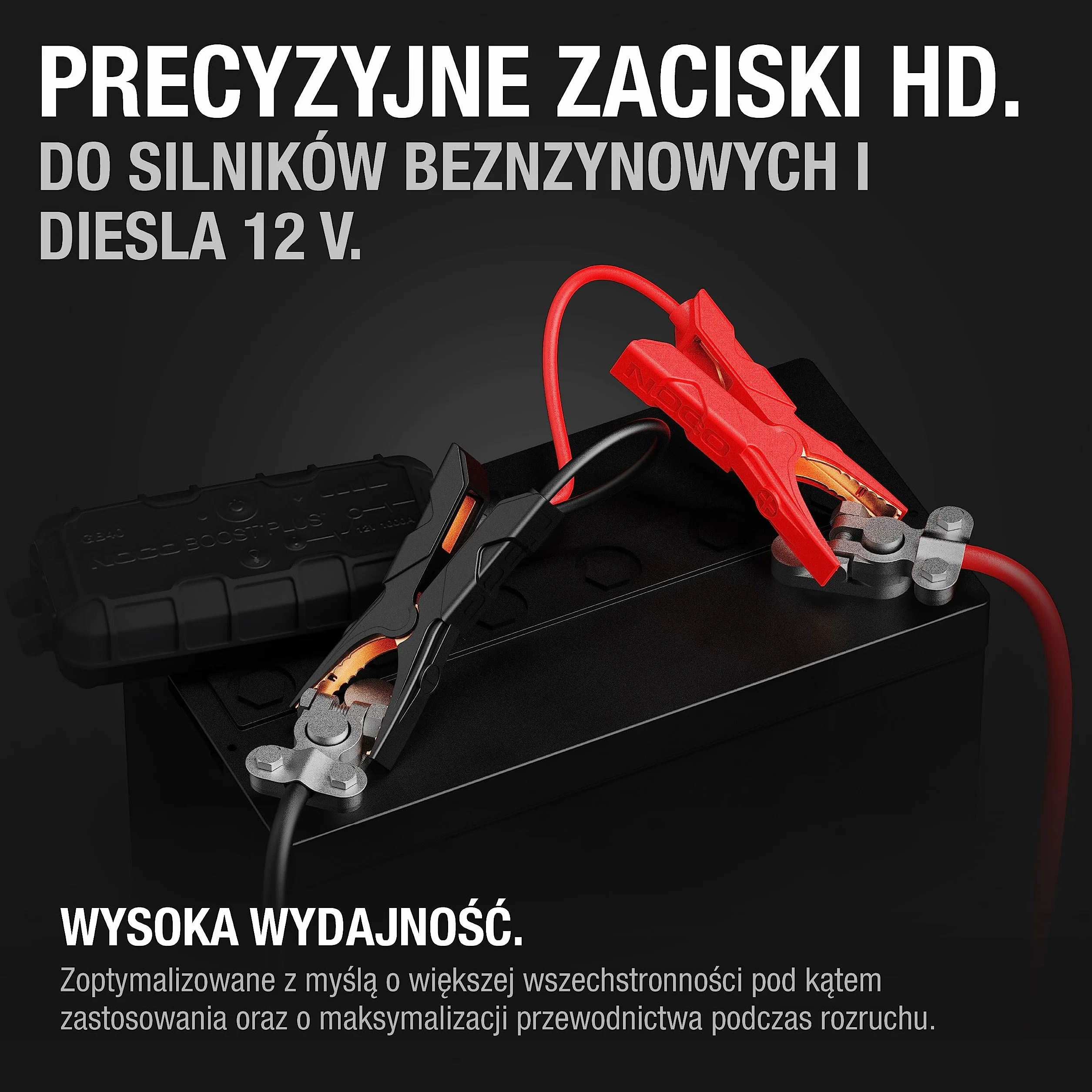 NOCO GBC003 Boost HD Precyzyjne zaciski do akumulatora do urządzeń rozruchowych UltraSafe Lithium Jump Starter: GB20, GB40, GB50, GBX45