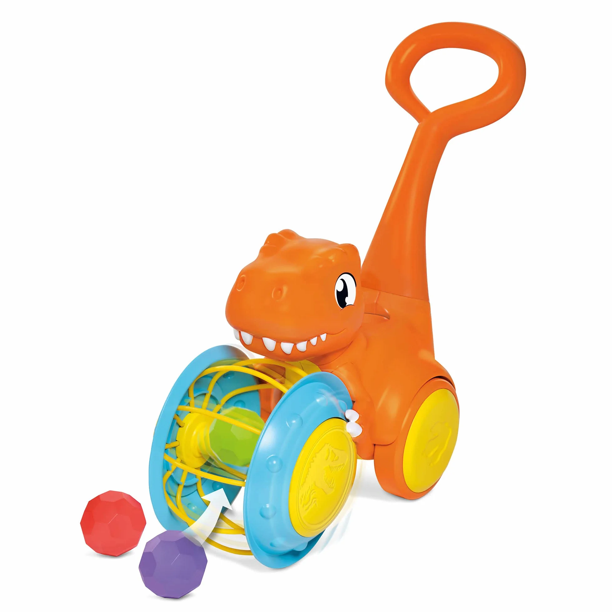 Toomies E73254 Tomy Pic & Push T. Rex, Children, Jurassic World, Educational Push & Go Vehicle, Colourful Dinosaur Toy for Baby Boys & Girls Aged 12 Months +, Multicoloured