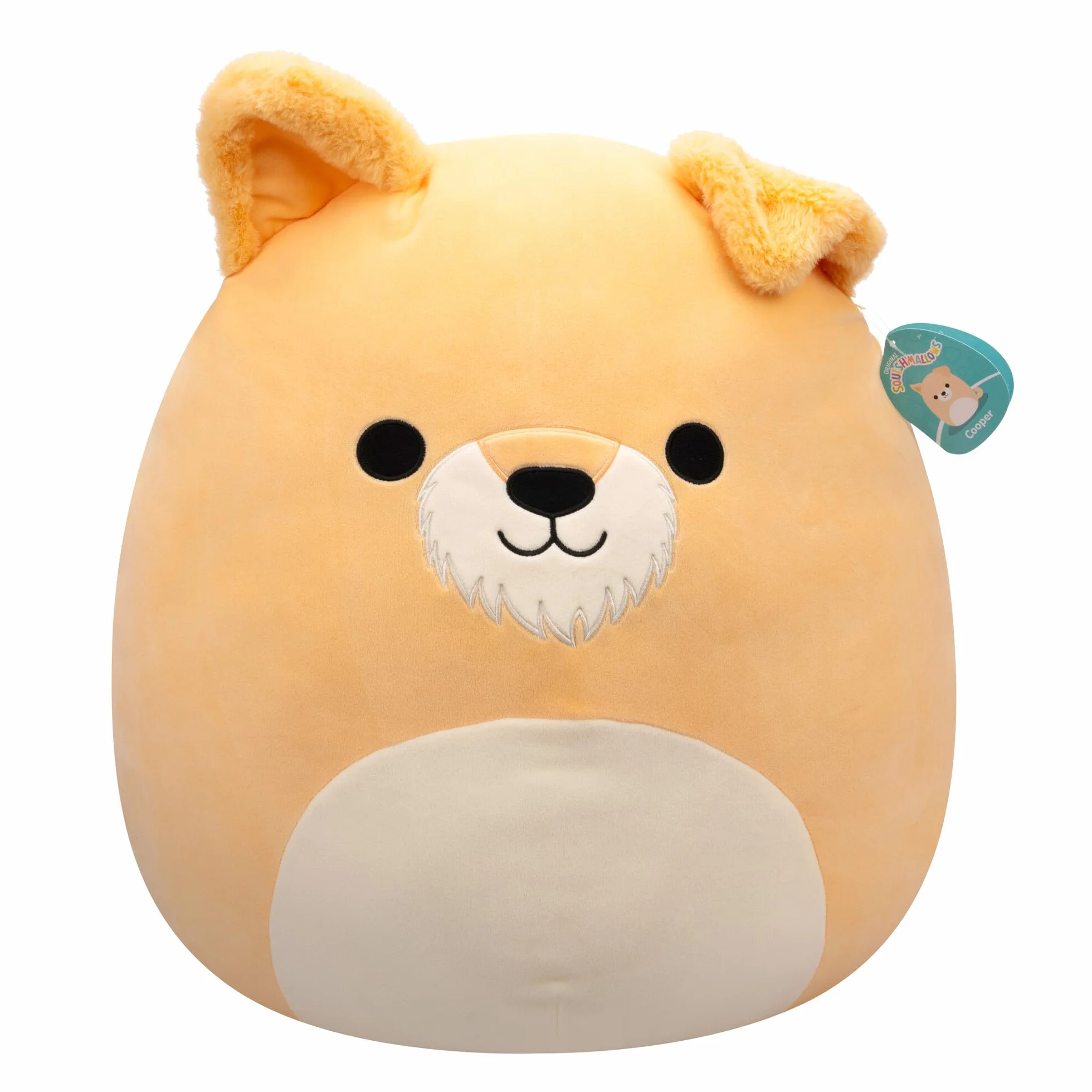 Squishmallows SQCR06653 Cooper The Tan Dog 50 cm, oficjalny plusz, super miękka przytulanka