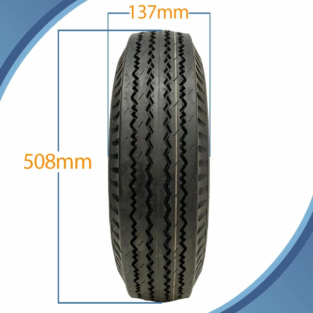 Parnells - Zestaw wysokoprędkościowych kół do przyczep - 5.00-10 koła i opony do przyczep + 4 x Piasta M12 100 Pcd i 35 x 35 osie śrubowe - Średnica 508 mm, 137 mm szerokości, 710 kg, stalowa felga