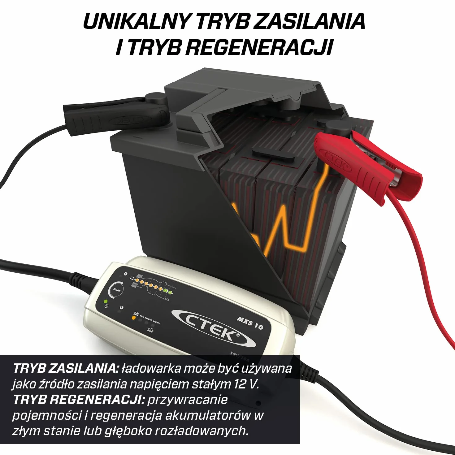 CTEK MXS 10, Ładowarka 12V Dla Większych Akumulatorów Samochodowych, Łódź, Ciężarówka, RV I Przyczepa Ładowarka, Odsiarczacz Baterii Z Dostaw I Tryby Regeneracji, Dedykowany Tryb AGM I Program Zimowy