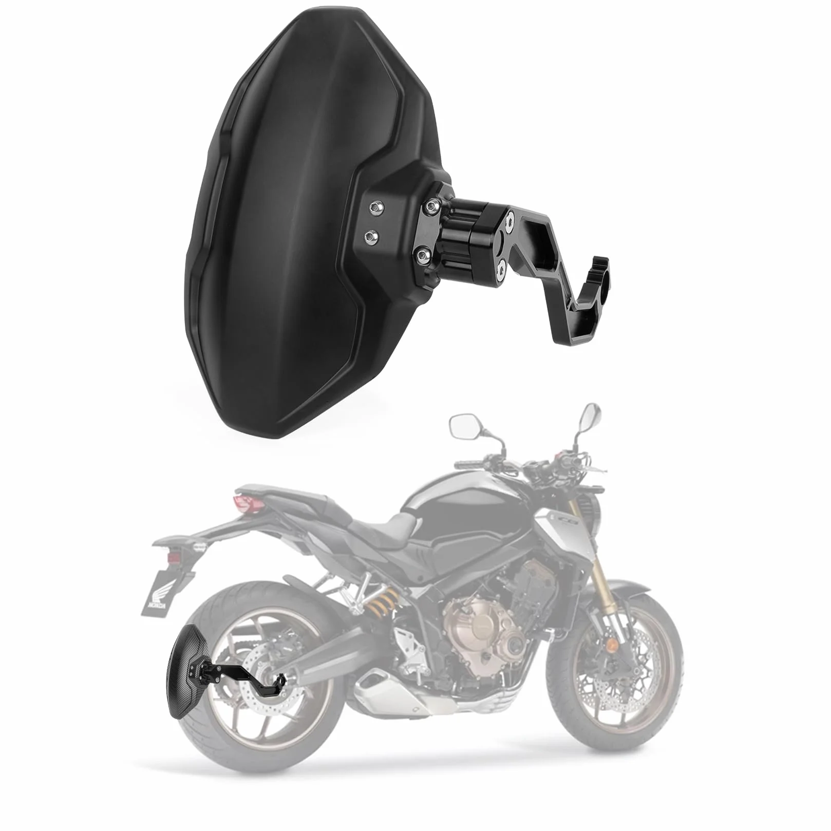 Tylny błotnik motocyklowy, do CB650R, CB650F, CBR650R, CBR650F, wszystkie roki, PSLER, tylne koło motocyklowe, błotnik, akcesoria montażowe, czarny