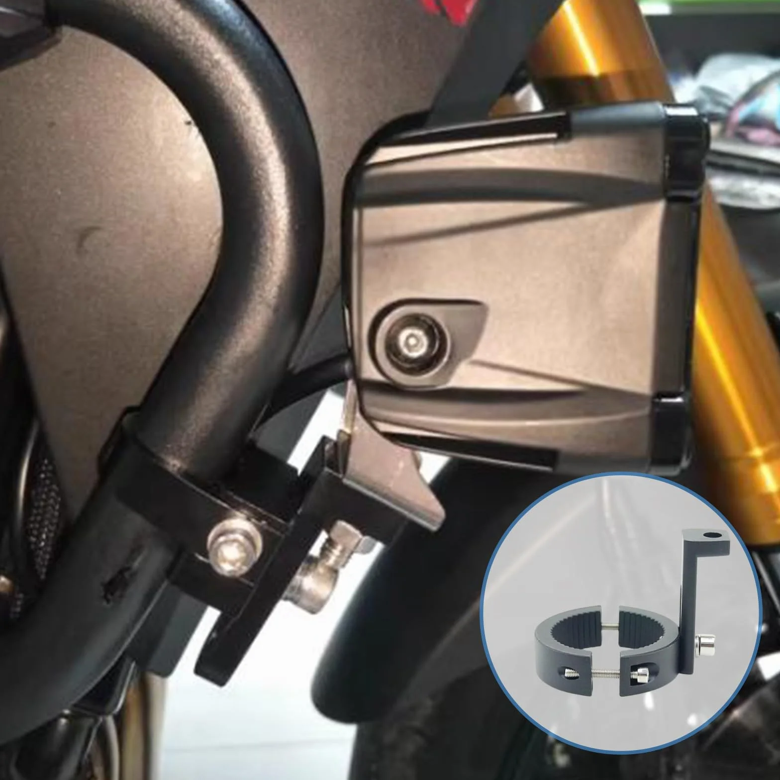 2 szt. Uchwyt do reflektorów motocyklowych, 38-60 mm wsporniki do świateł przeciwmgielnych, regulowany sprzęt motocyklowy, uchwyt montażowy do oświetlenia roboczego, uniwersalne dodatkowe uchwyty