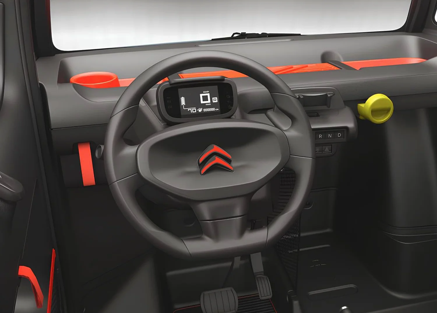 Logo Kolorowe do Kierownicy kompatybilny z Citroën Ami – Akcesoria do Personalizacji Kierownicy, Zestaw Ozdobny, Wysokiej Jakości Tworzywo Sztuczne, Łatwa Instalacja, Pomarańczowy/Tonic