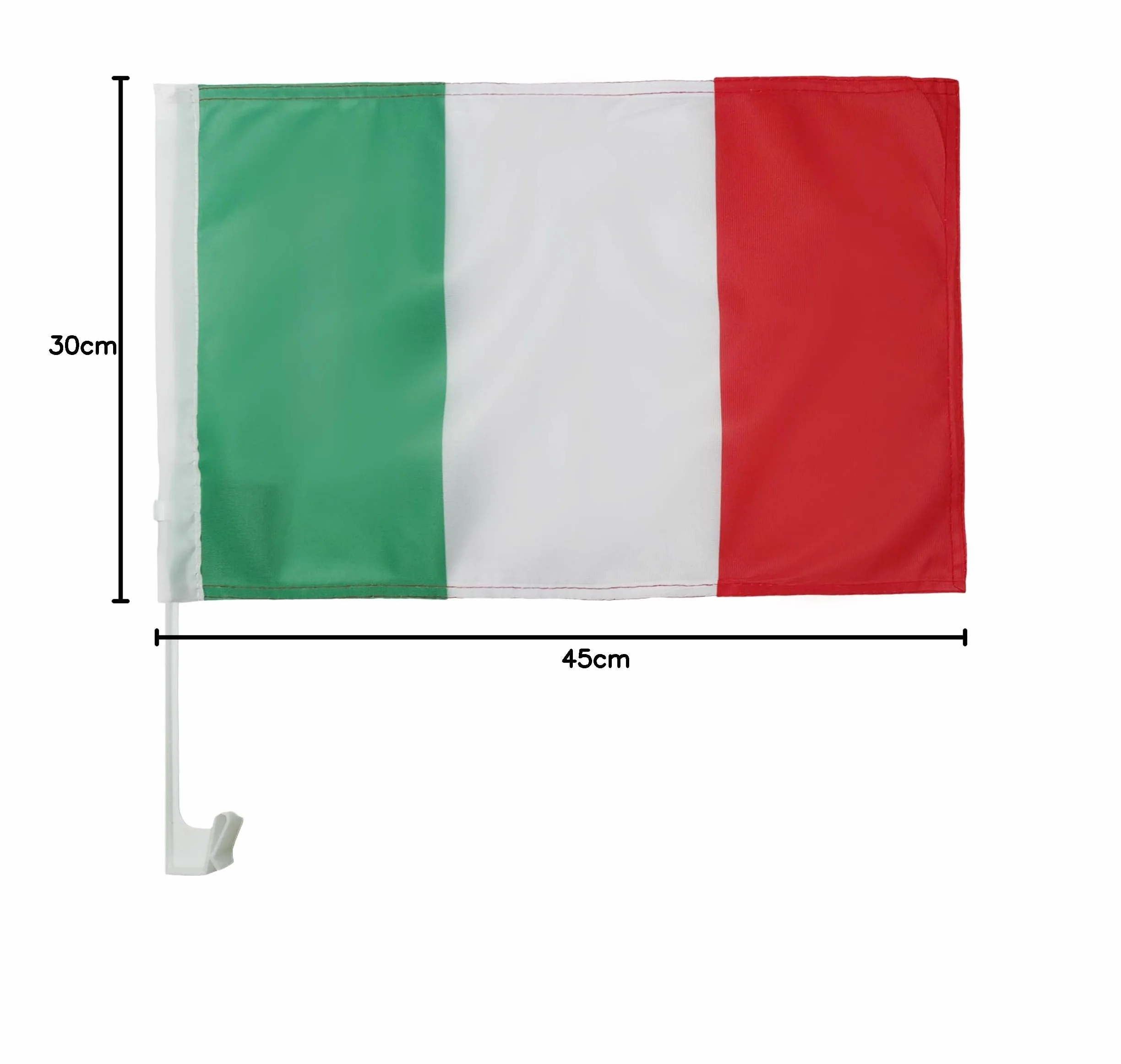 Drapeau de Voiture Italie Polyester 75D 45cm x 30cm