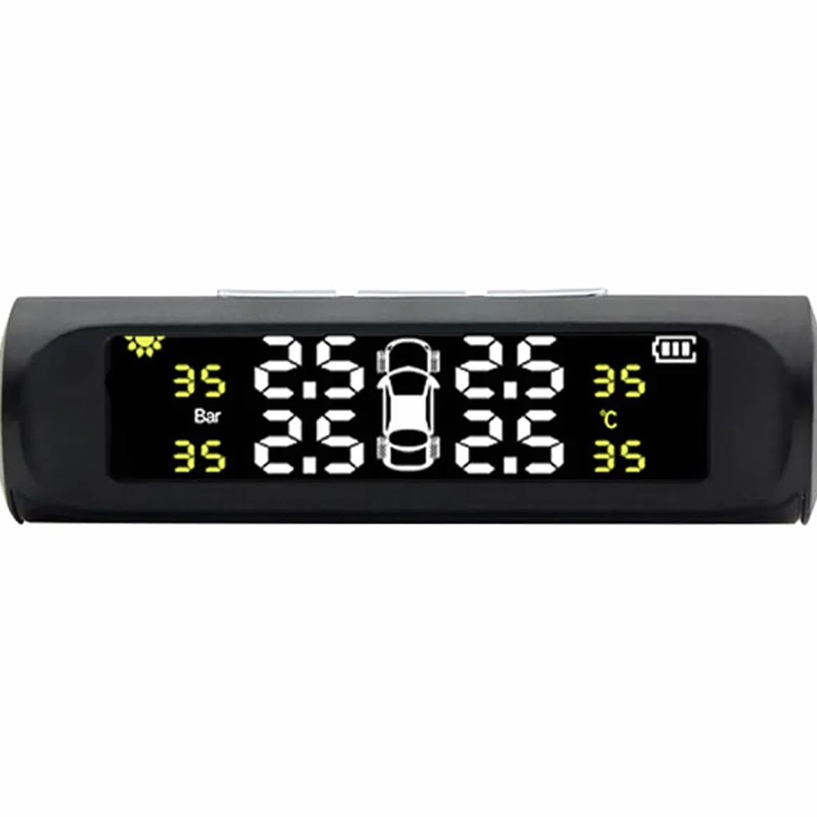 POFET Monitor ciśnienia w oponach samochodu, wyświetlacz z czujnikiem 4 kół, system monitorowania słonecznego TPMS, uniwersalny bezprzewodowy alarm samochodowy, do przyczepy kempingowej