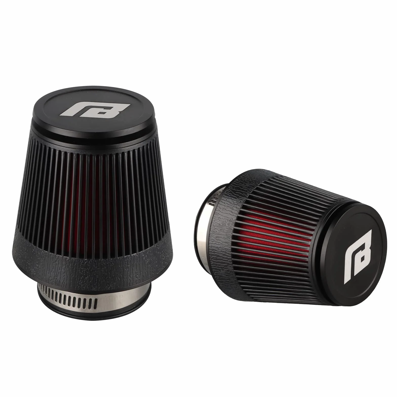 NIBBI 48mm Filtr Powietrza do Motocykla,Motocyklowe Filtry Powietrza Okrągły Stożkowy Pasuje do Motocyklowe Dirt Pit Bike Scooters ATV Quad Go Kart CZARNY
