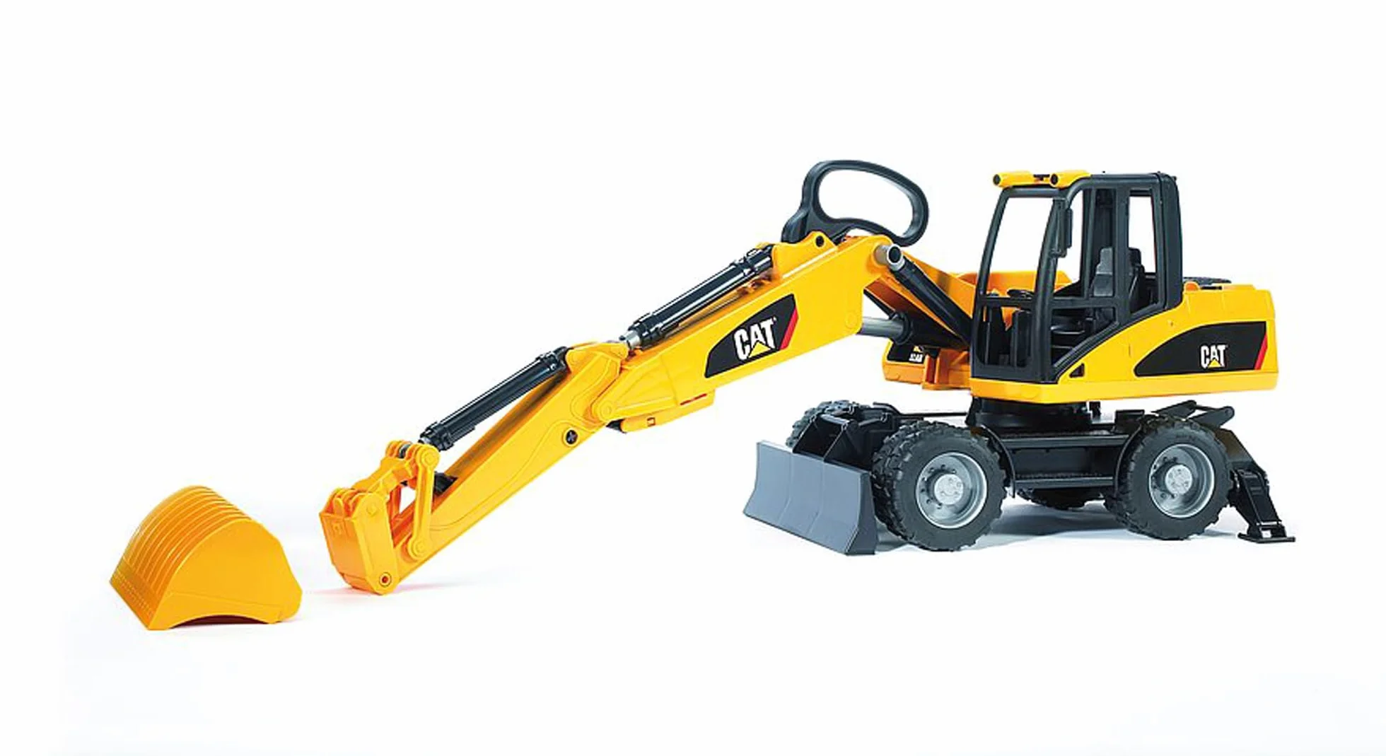 bruder 02445 - Koparka kołowa Cat - 1:16 Plac budowy, Pojazd budowlany, Koparka łyżkowa, Robotnik, Świat, Maszyna budowlana, Zabawka