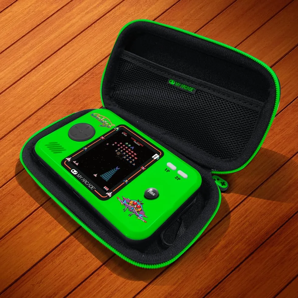 My Arcade Pakiet Pocket Player Galaga: oficjalnie licencjonowana, przenośna konsola do gier, etui podróżne, osłona ekranu w zestawie