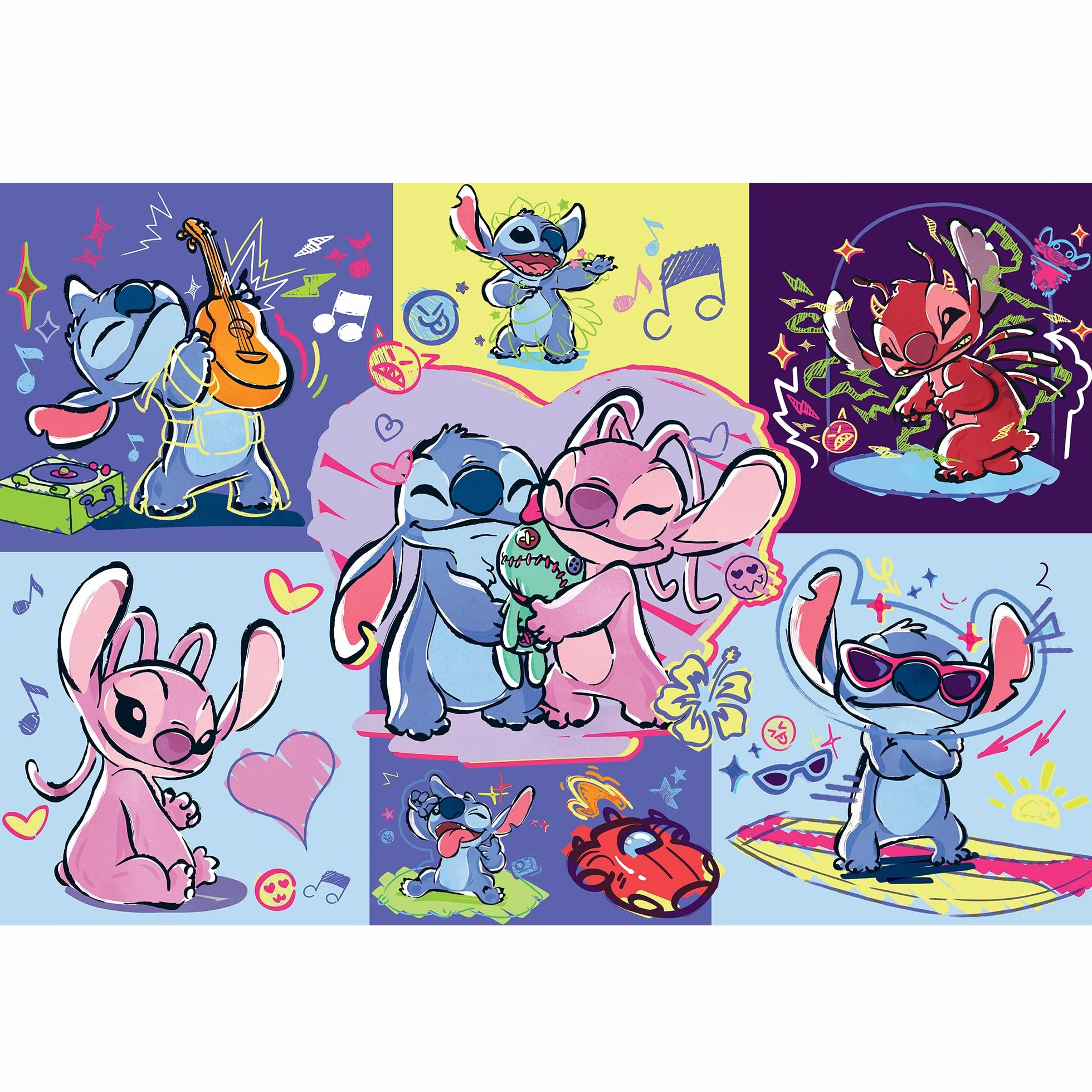 Trefl - Lilo i Stitch, Zakręcony Stitch - Puzzle 300 Elementów - Kolorowe Puzzle z Bohaterami Bajki, Kreatywna Rozrywka, Zabawa dla Dzieci od 8 lat