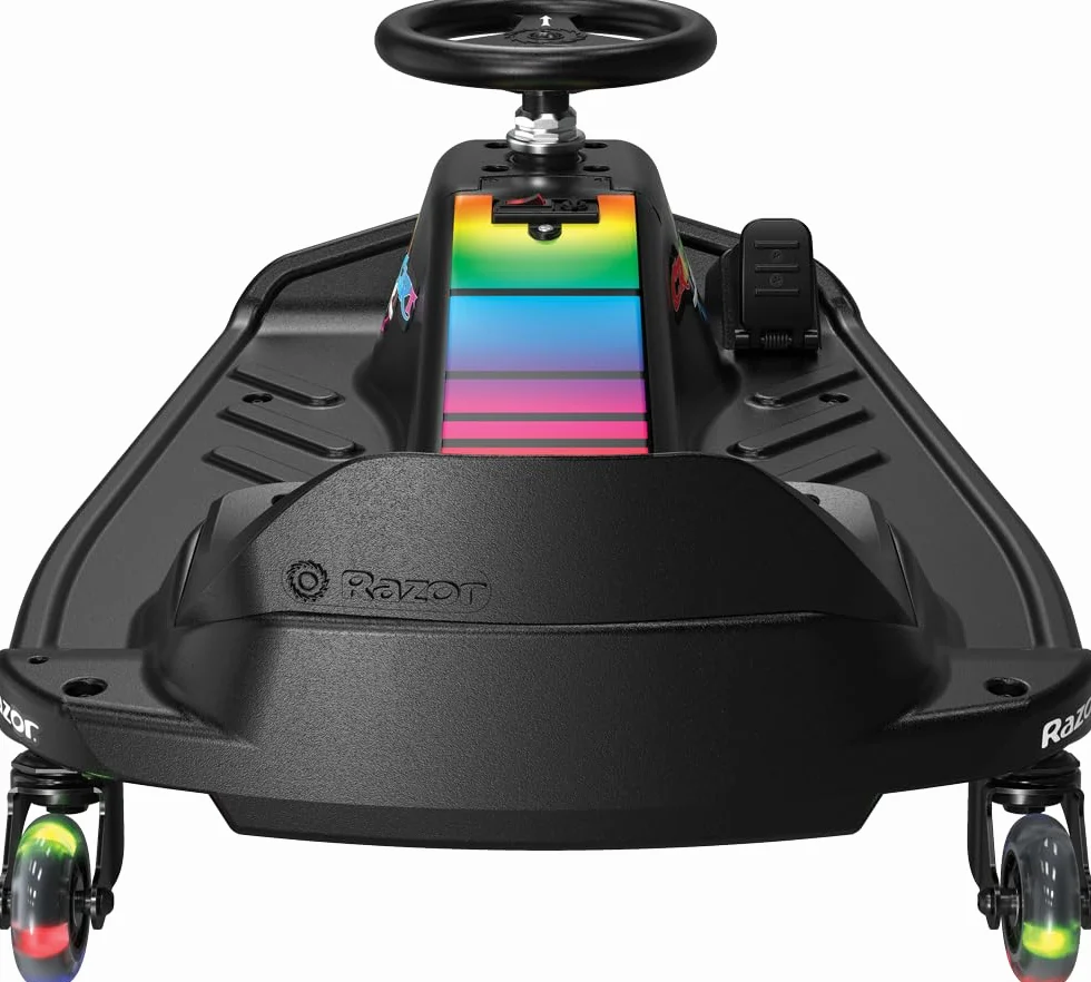 Razor Uniseks - Dzieci Crazy Cart Shift Lightshow 20173805 Gokart dla Dzieci, Czarny