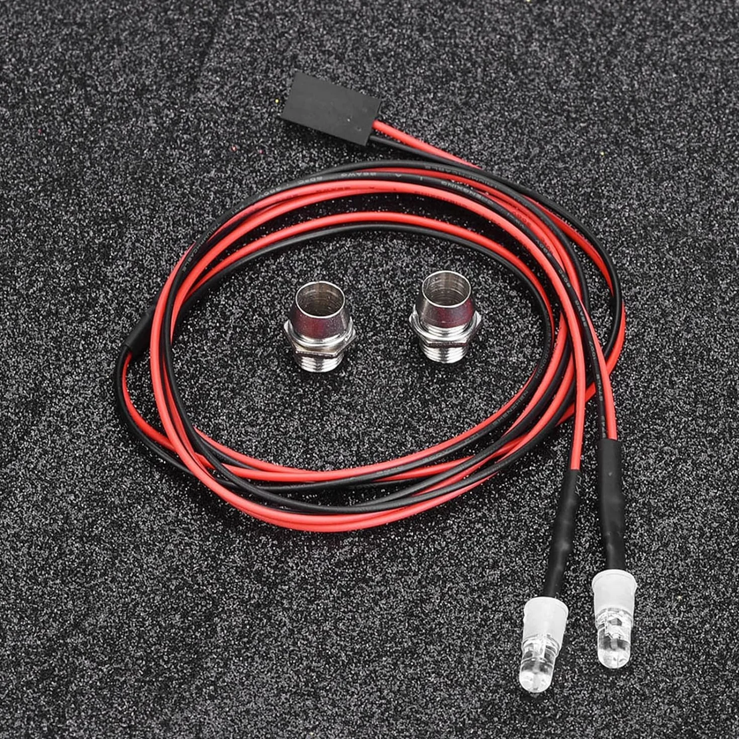 GTIWUNG 2 sztuki zestawy świateł LED RC 5mm, światło LED do samochodu RC 2 LED czerwone i białe, części samochodowe RC do wszystkich modeli zabawek RC 1/8 1/10 model samochodu drift