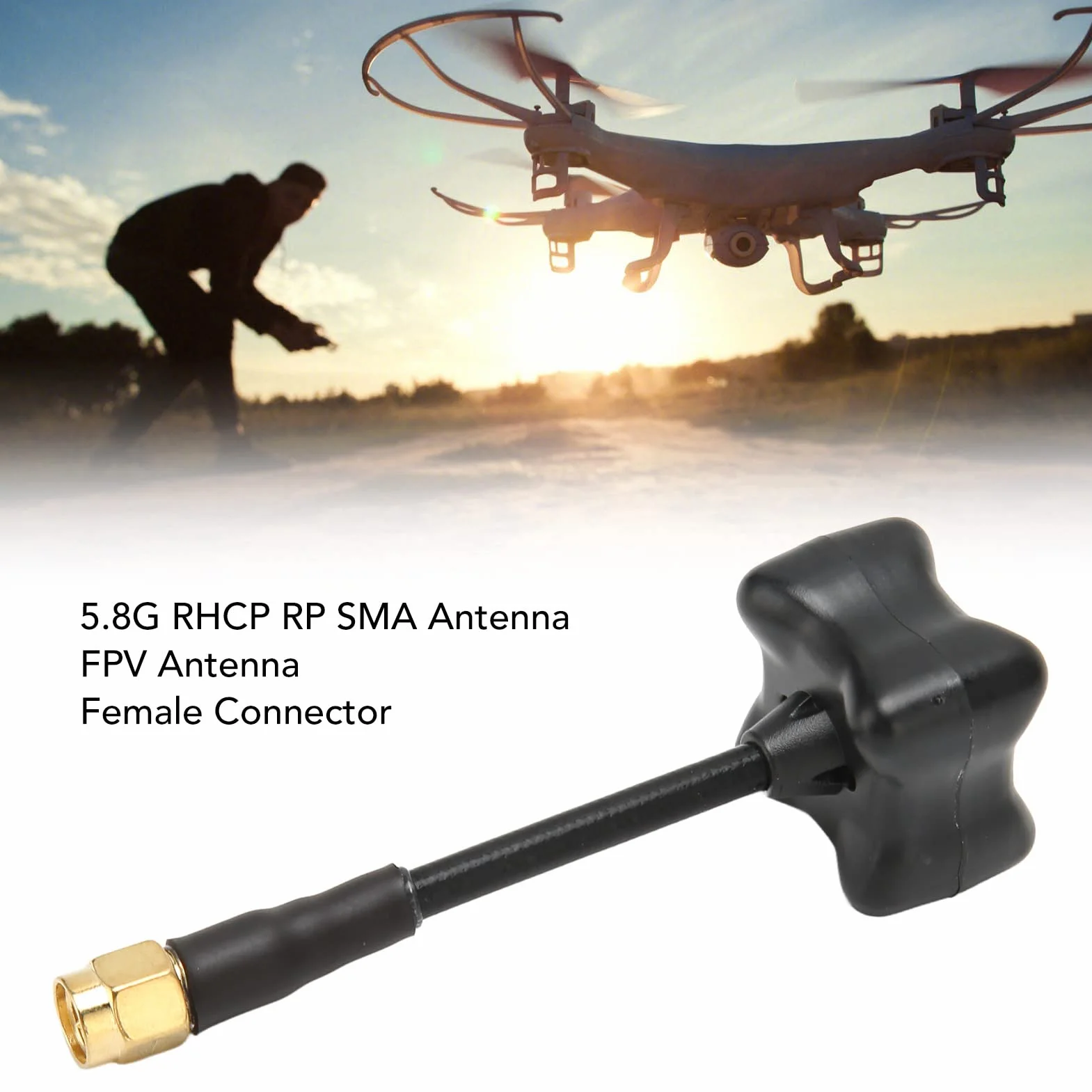 Anteny 5.8G , Dookólne Złącze żeńskie RHCP RP SMA Anteny do Dronów , Mini RHCP Antena SMA Męski do RC Drone Quadcopeter Multicopter