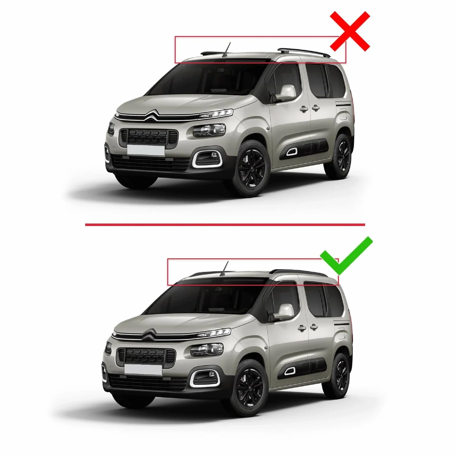 Bagażnik dachowy kompatybilny z Citroen Berlingo 3 (K9) 2023-2025 ACE-2, bagażnik dachowy, czarny, aluminium, 2 drążki