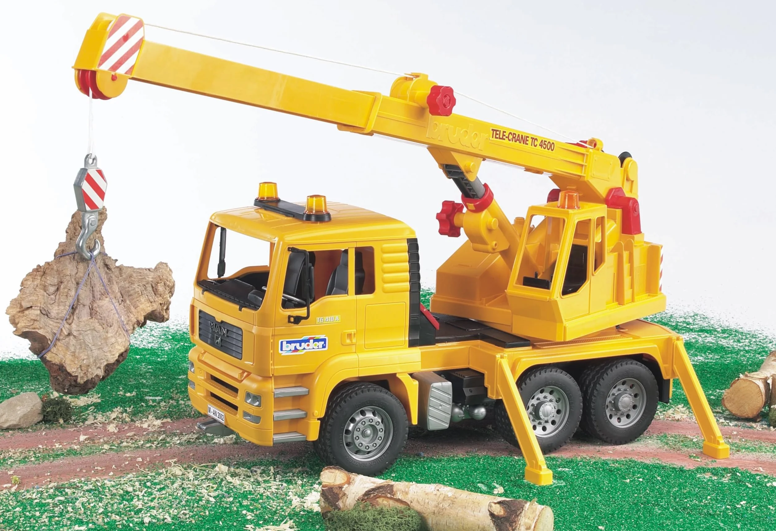 bruder 02754 - Man TGA Crane Truck - 1:16 Ciężarówka, ciężarówka, ciężarówka z dźwigiem, pojazd budowlany, plac budowy