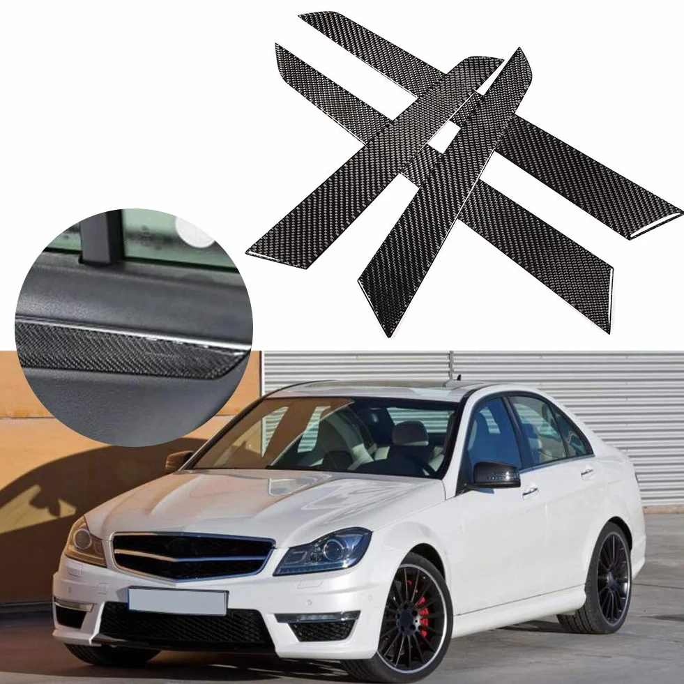 Osłona Panelu Drzwi Wewnętrznych z Prawdziwego Włókna Węglowego do Mercedesa Klasy C W204 07-13 z kierownicą Po Lewej Stronie