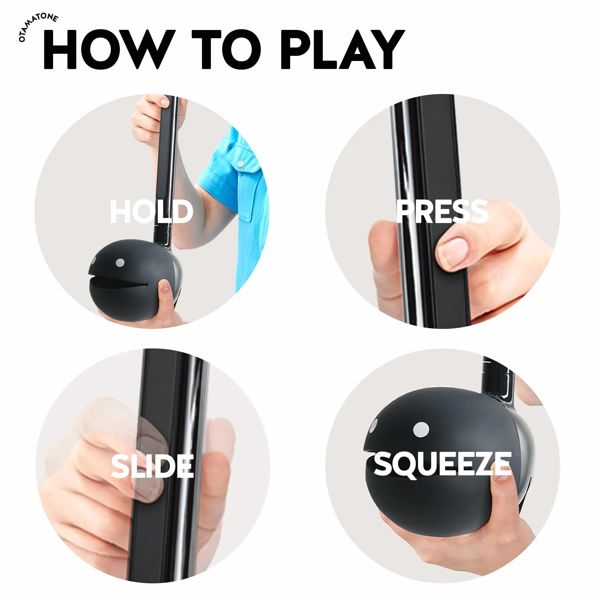 Otamatone Deluxe [edycja angielska] elektroniczny instrument muzyczny, zabawka, przenośny syntezator z Japonii, od Cube/Maywa Denki, czarny