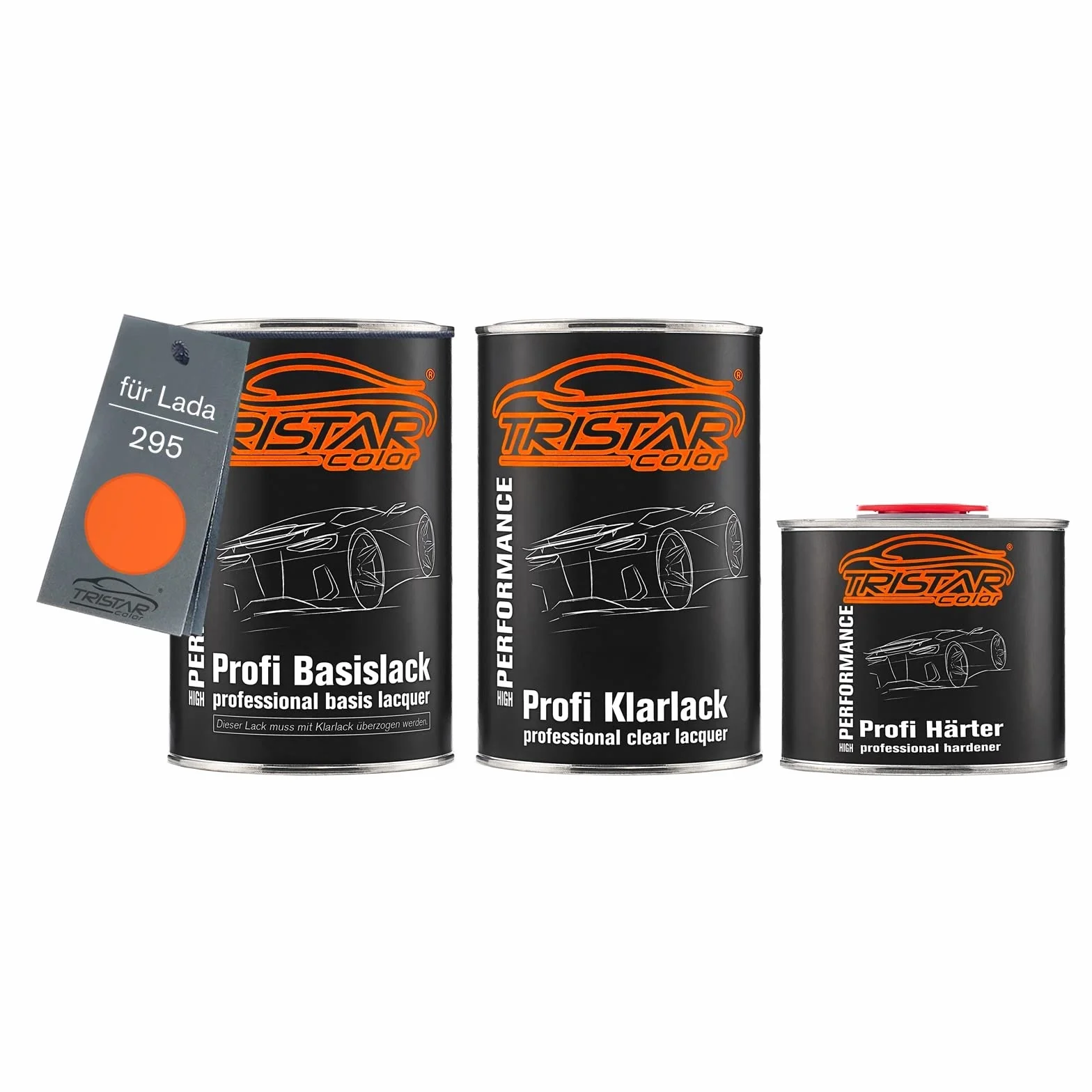 TRISTARcolor Lakier samochodowy Zestaw puszka gotowa do natrysku dla Lada 295 Orange lakier bazowy + 2K lakier bezbarwny 2,5L