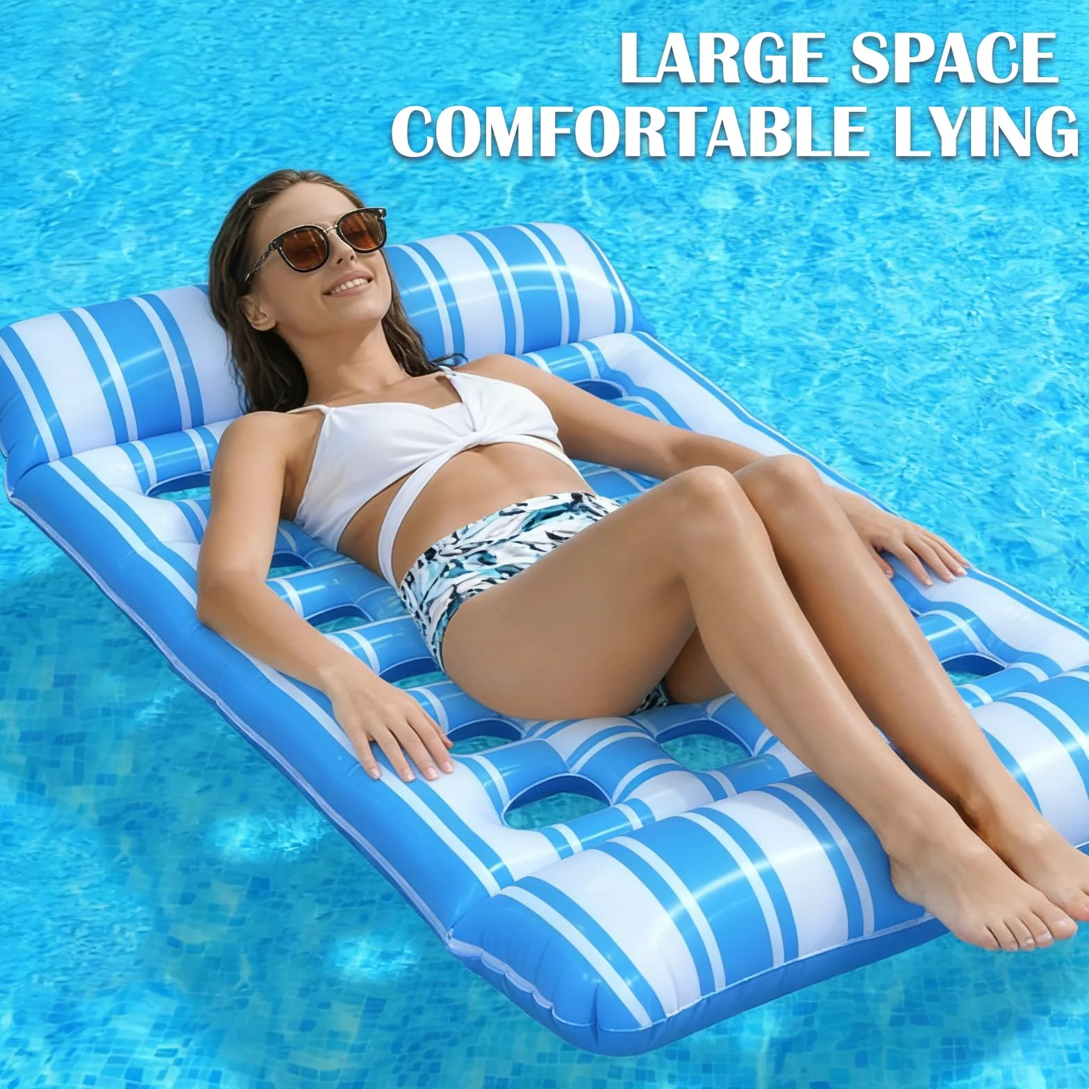Nadmuchiwany materac dmuchany do basenu, dla dorosłych, 135 cm x 72 cm, na plażę, lato, imprezę wodną, zabawkę