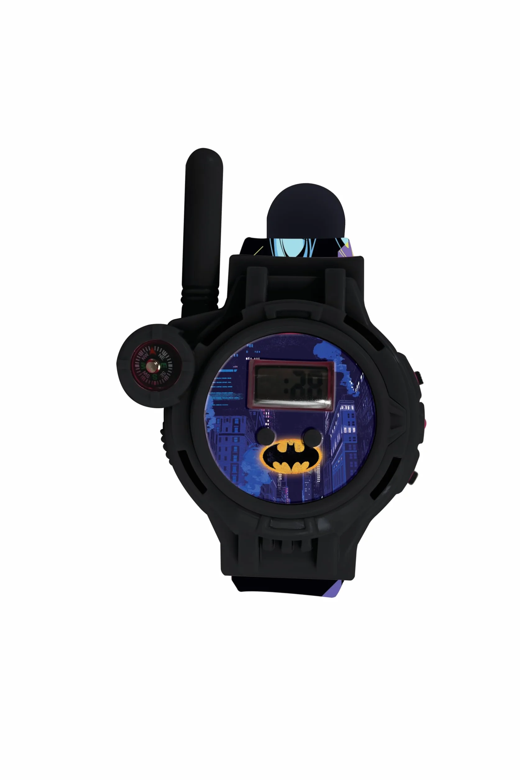 Lexibook, Batman, Zegarki Walkie-Talkie, 2 Sztuki, Zasięg do 200 M, Latarka, Kompas, Akumulator, Czarny, Zielony i Niebieski, Czerwony, DMWTW1BAT